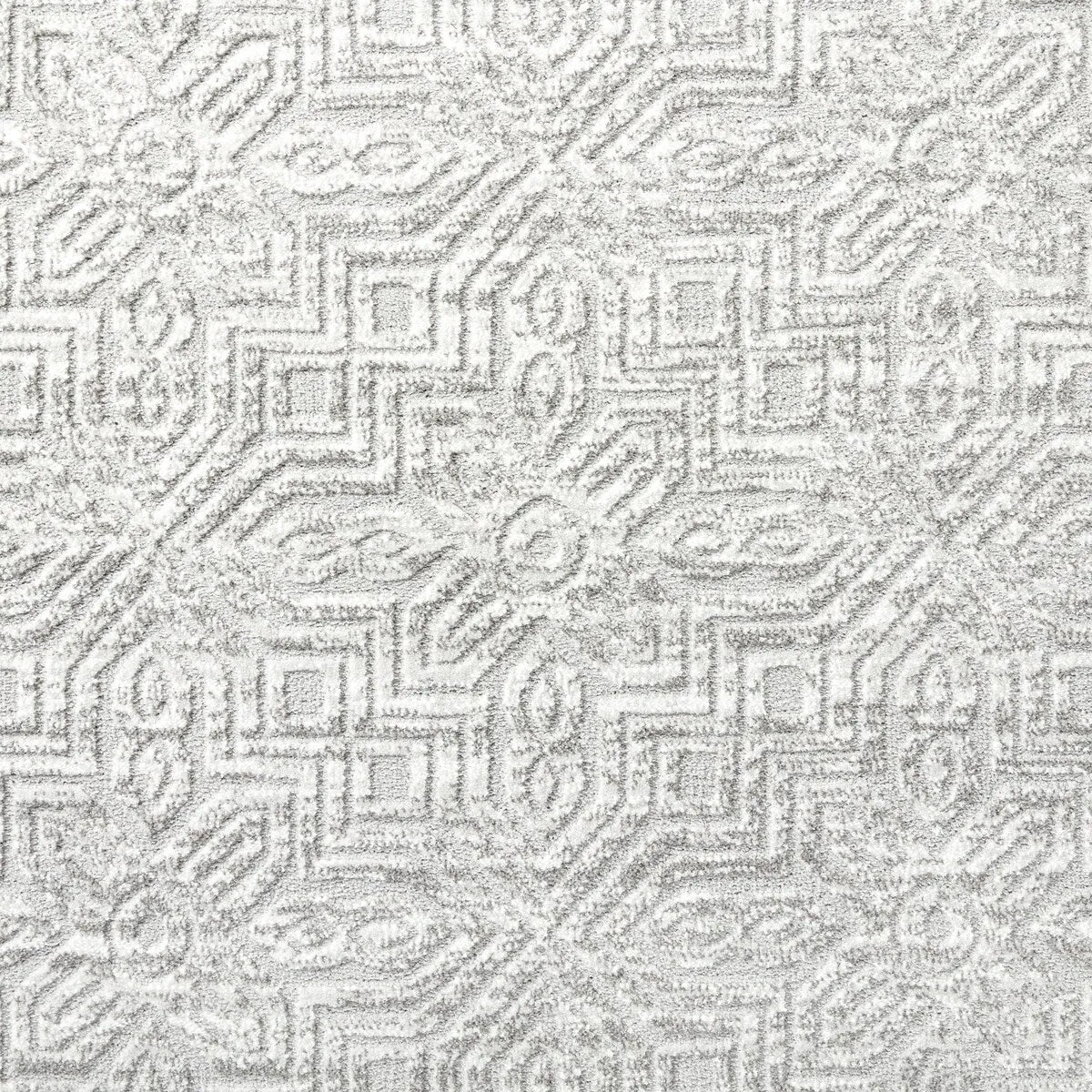 TOWN & COUNTRY LUXE Maya Medallion Tile Neutral Indoor Area Rug with High-Low Texture