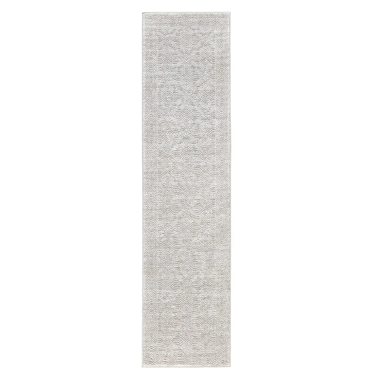 TOWN & COUNTRY LUXE Maya Medallion Tile Neutral Indoor Area Rug with High-Low Texture