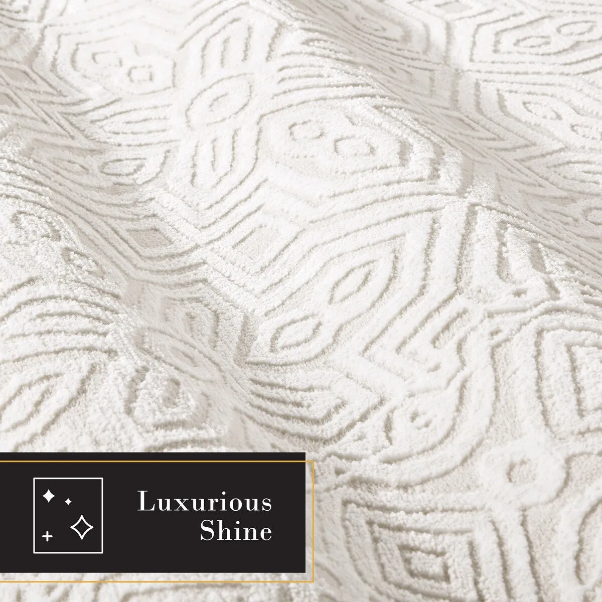 TOWN & COUNTRY LUXE Maya Medallion Tile Neutral Indoor Area Rug with High-Low Texture