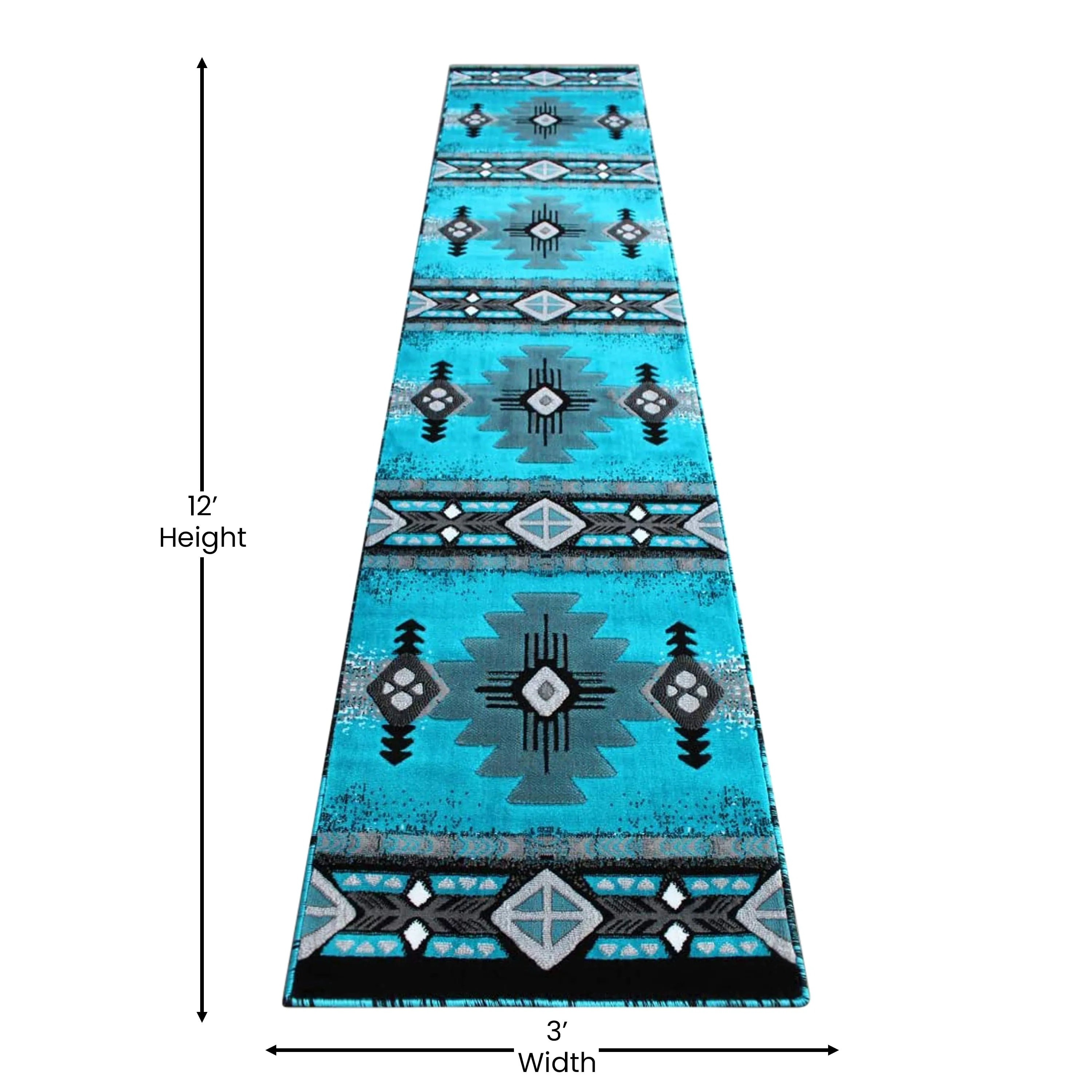 Traditional Southwestern Style Olefin Fiber Geometric Area Rug