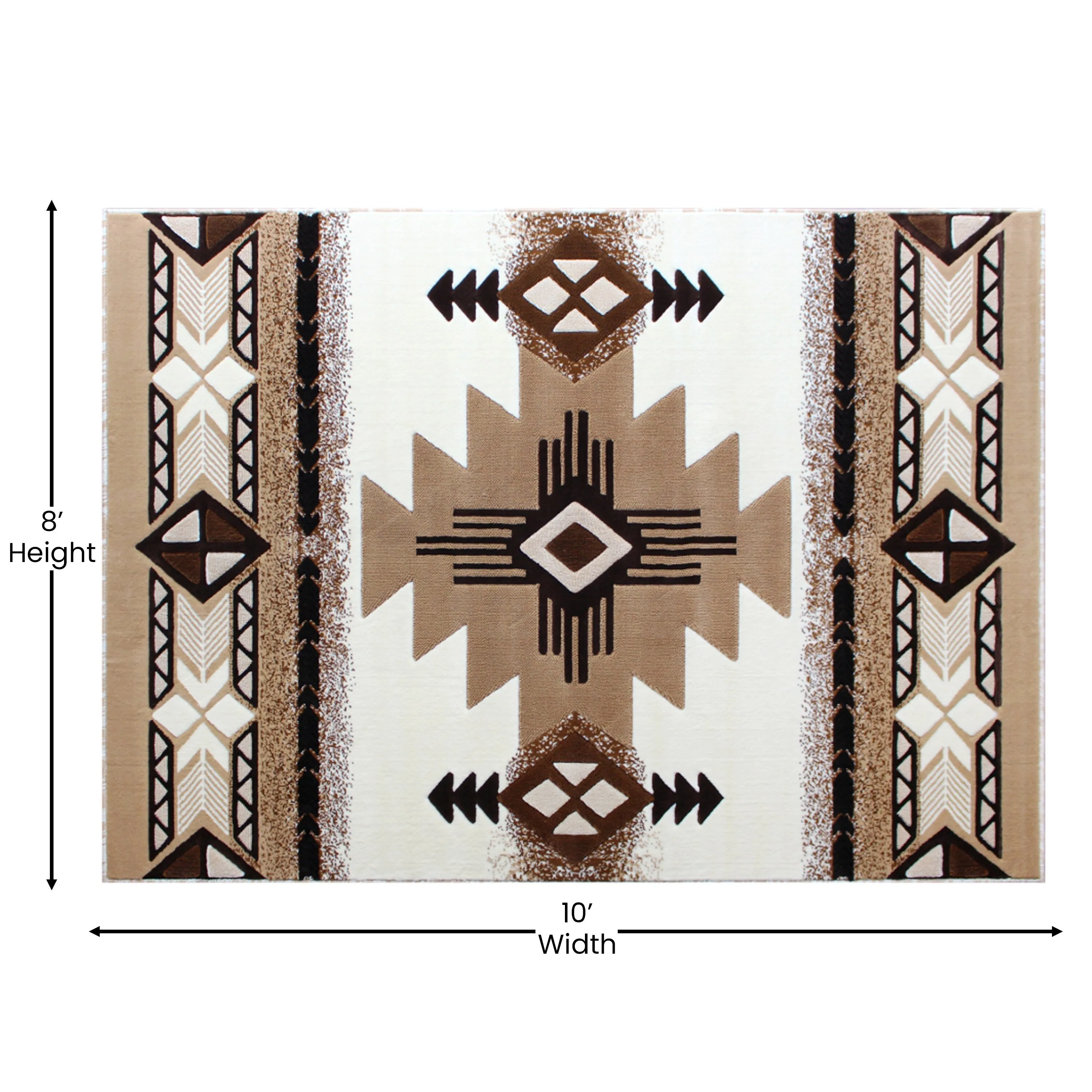 Traditional Southwestern Style Olefin Fiber Geometric Area Rug