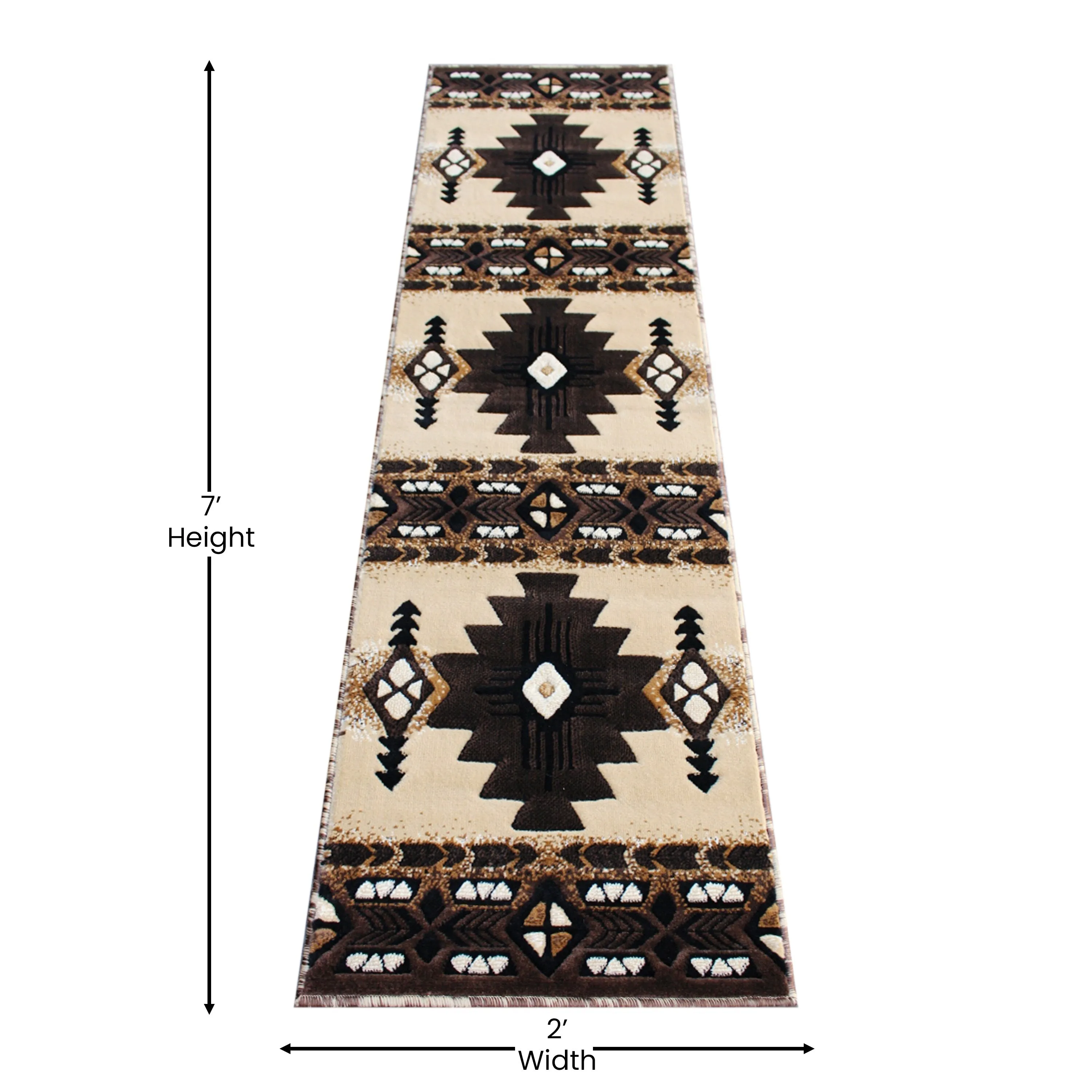 Traditional Southwestern Style Olefin Fiber Geometric Area Rug