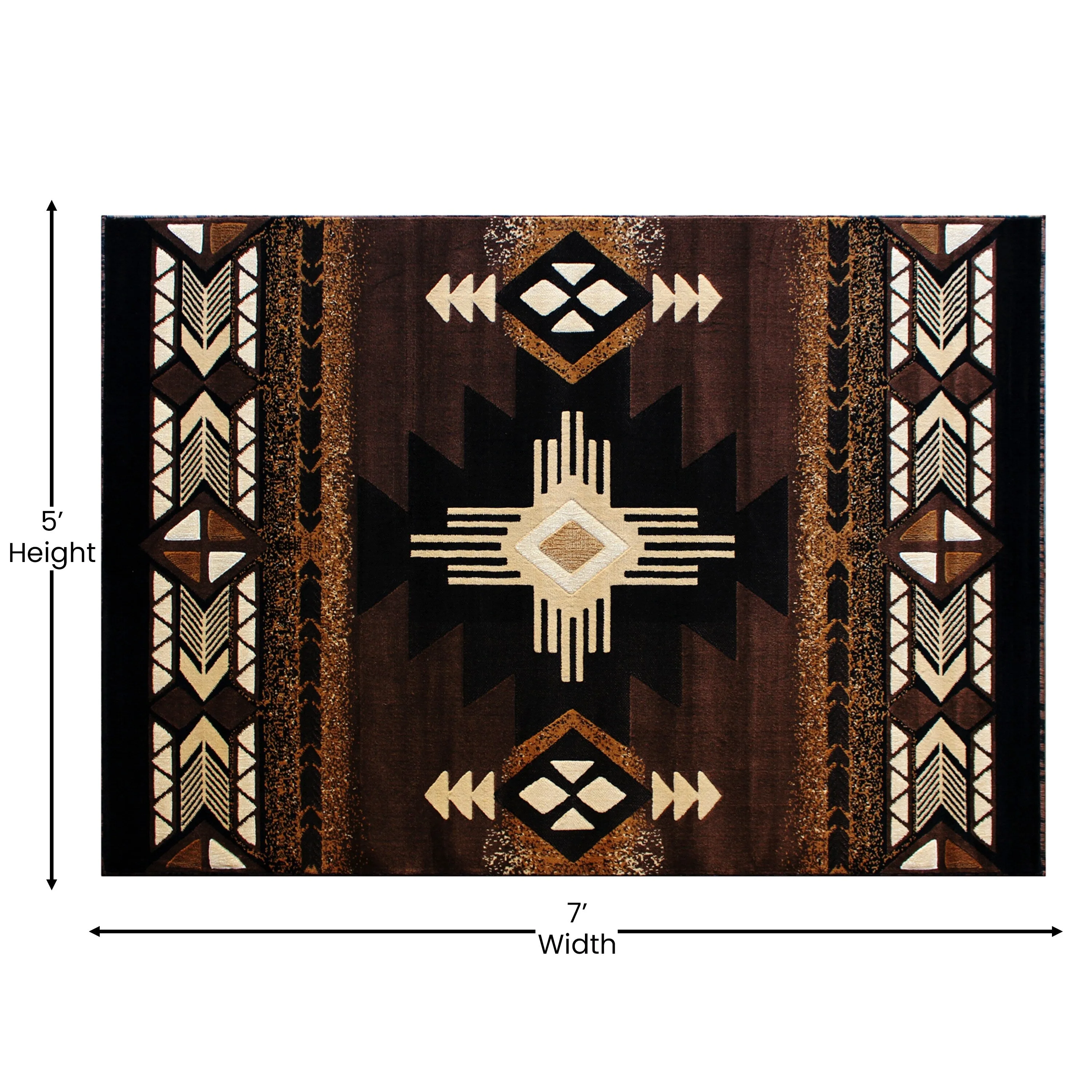 Traditional Southwestern Style Olefin Fiber Geometric Area Rug