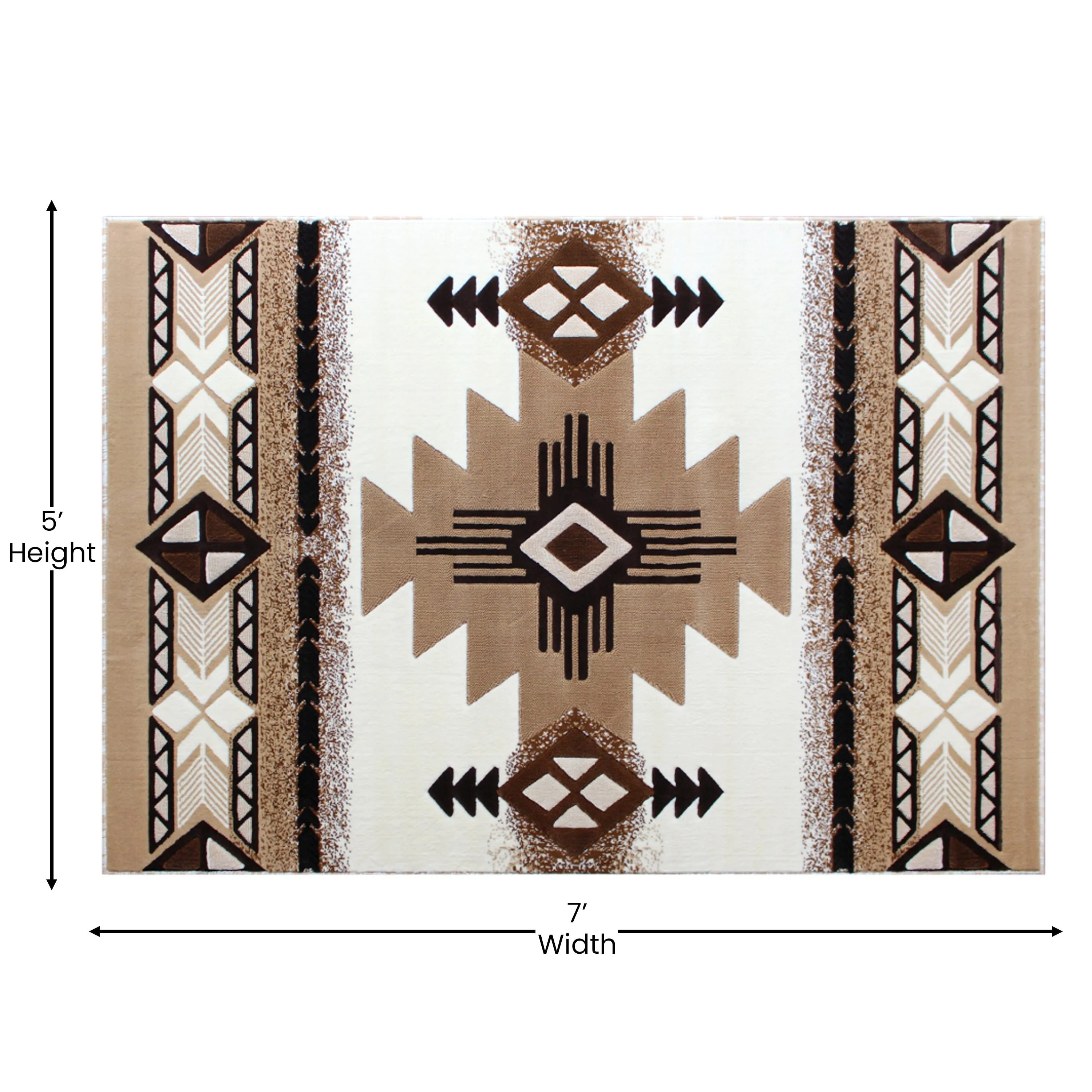 Traditional Southwestern Style Olefin Fiber Geometric Area Rug
