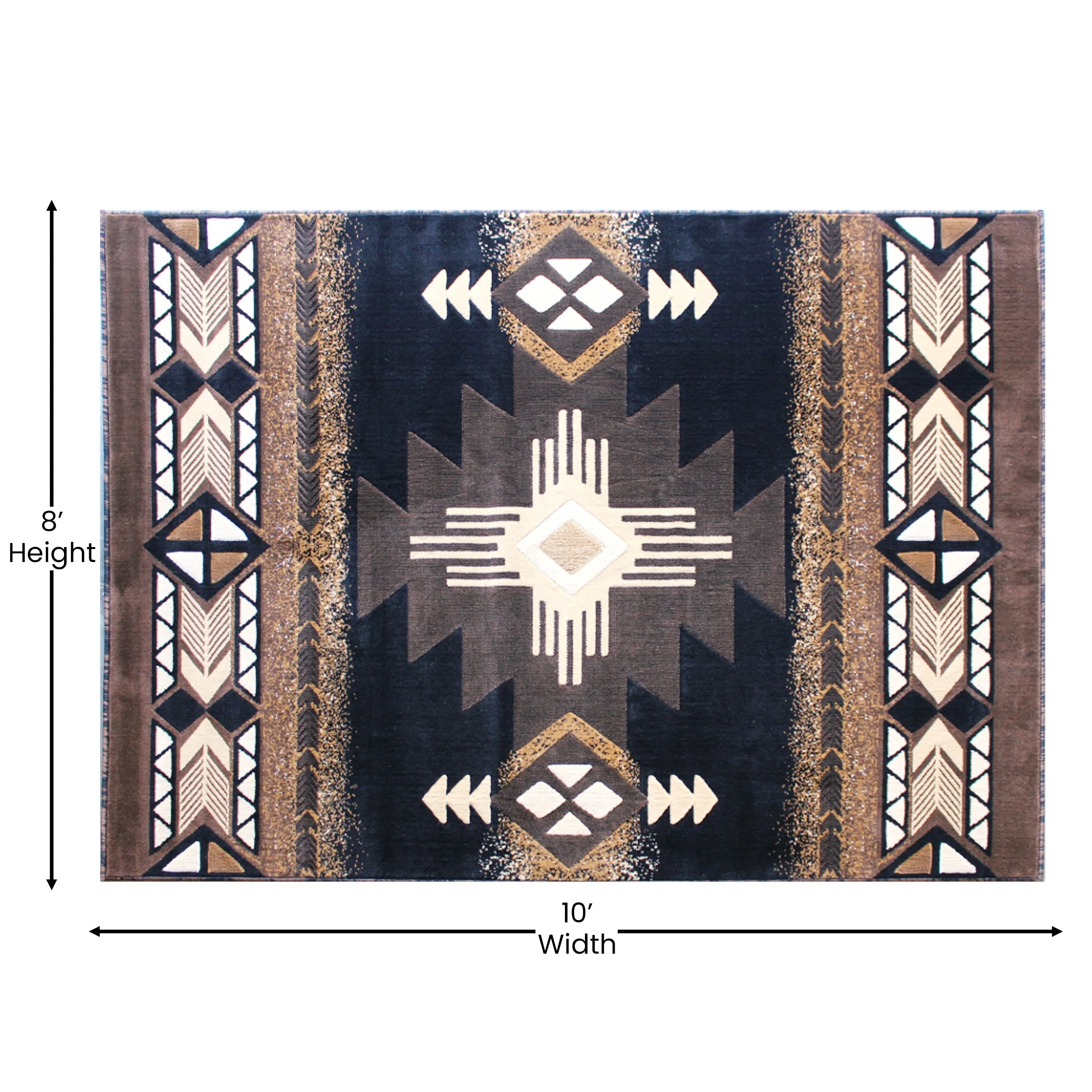 Traditional Southwestern Style Olefin Fiber Geometric Area Rug