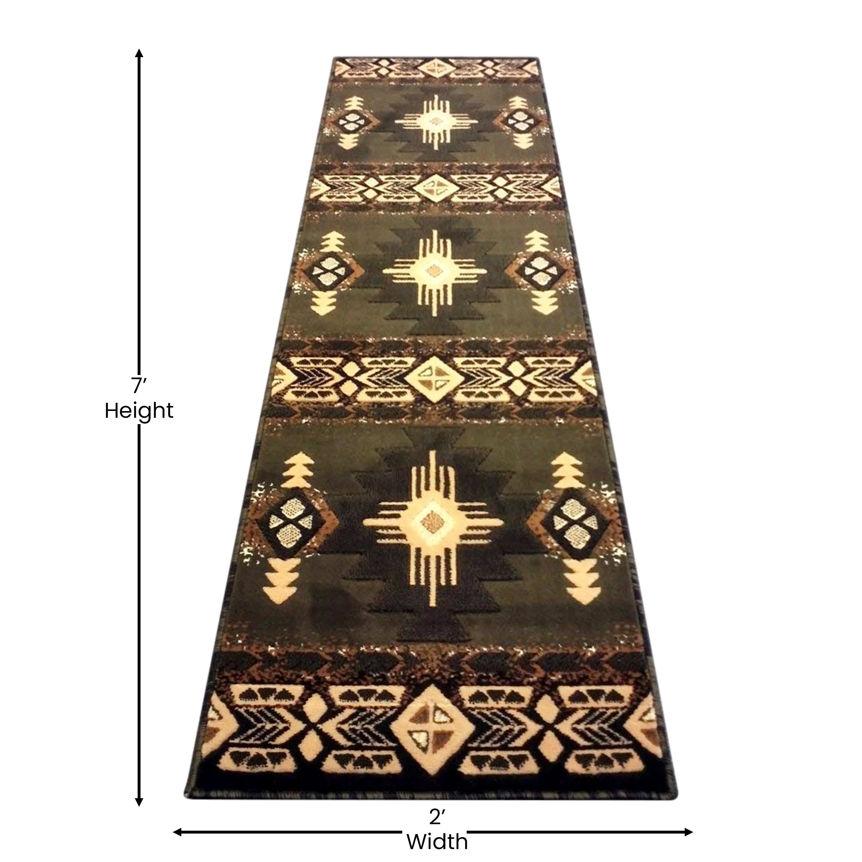 Traditional Southwestern Style Olefin Fiber Geometric Area Rug