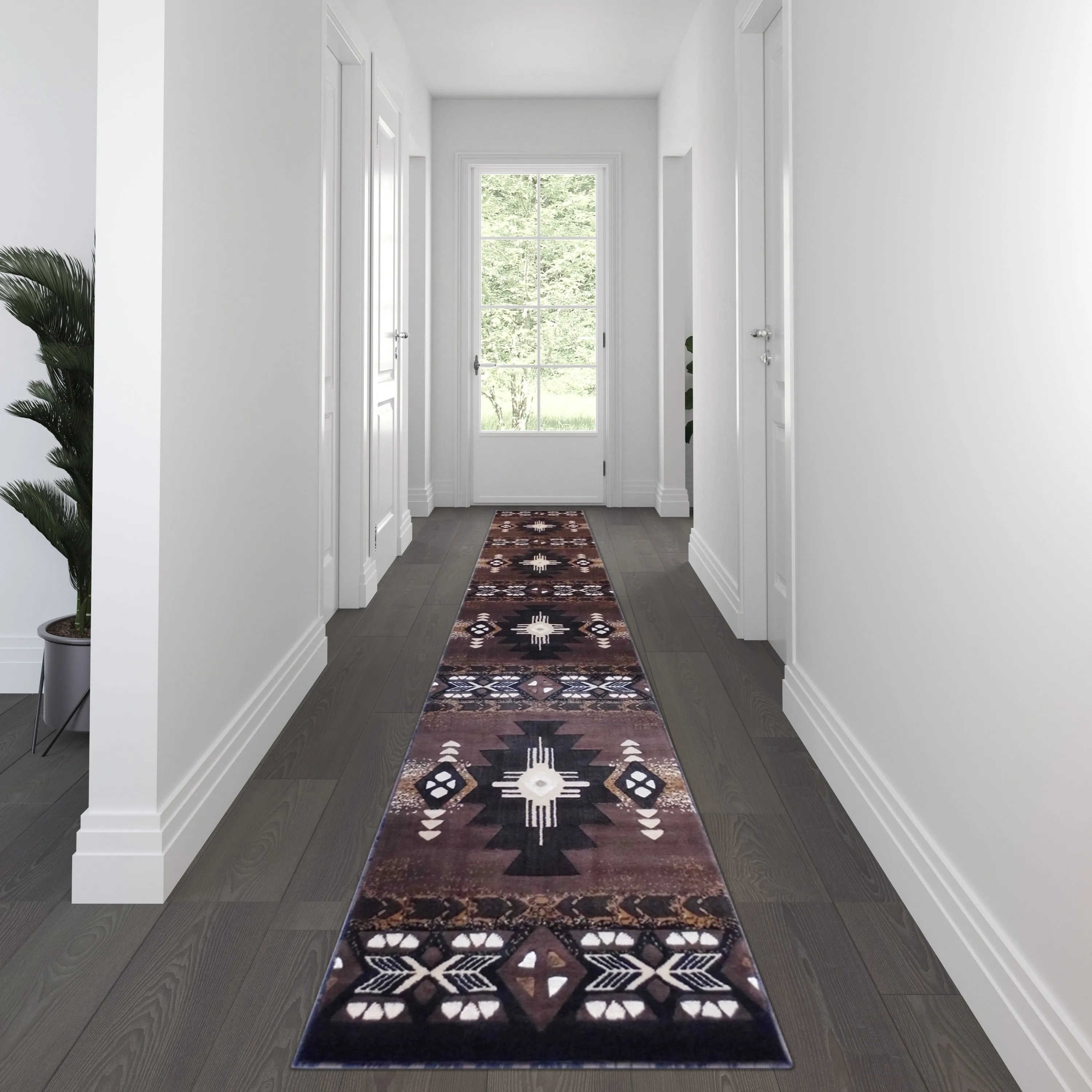 Traditional Southwestern Style Olefin Fiber Geometric Area Rug