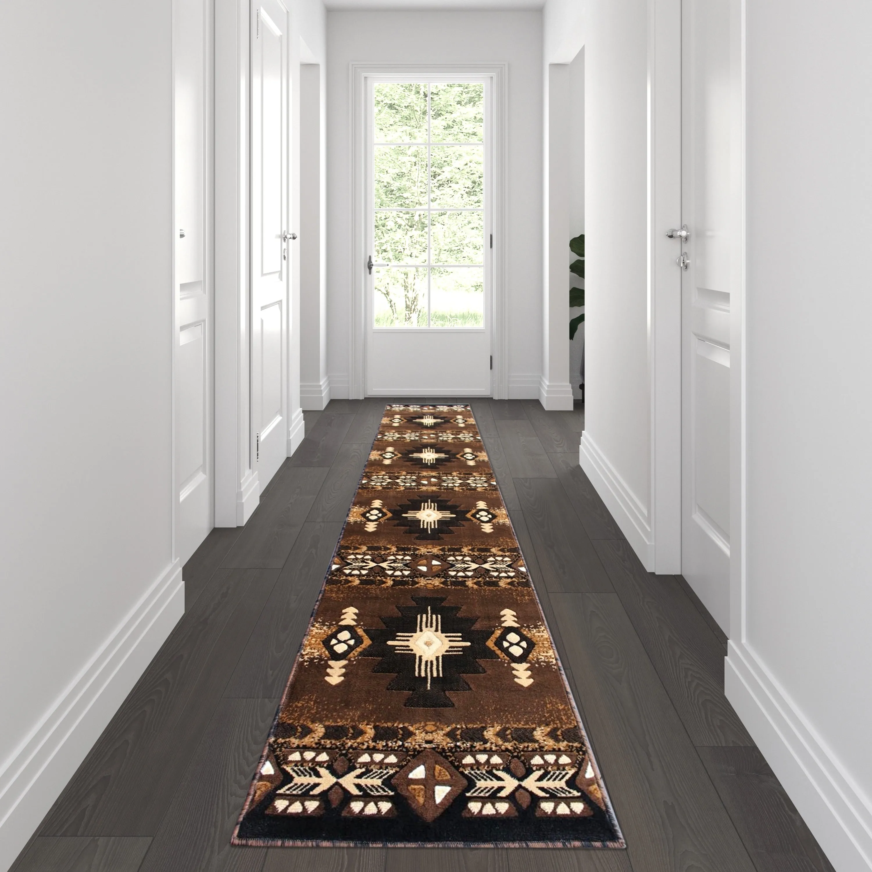 Traditional Southwestern Style Olefin Fiber Geometric Area Rug