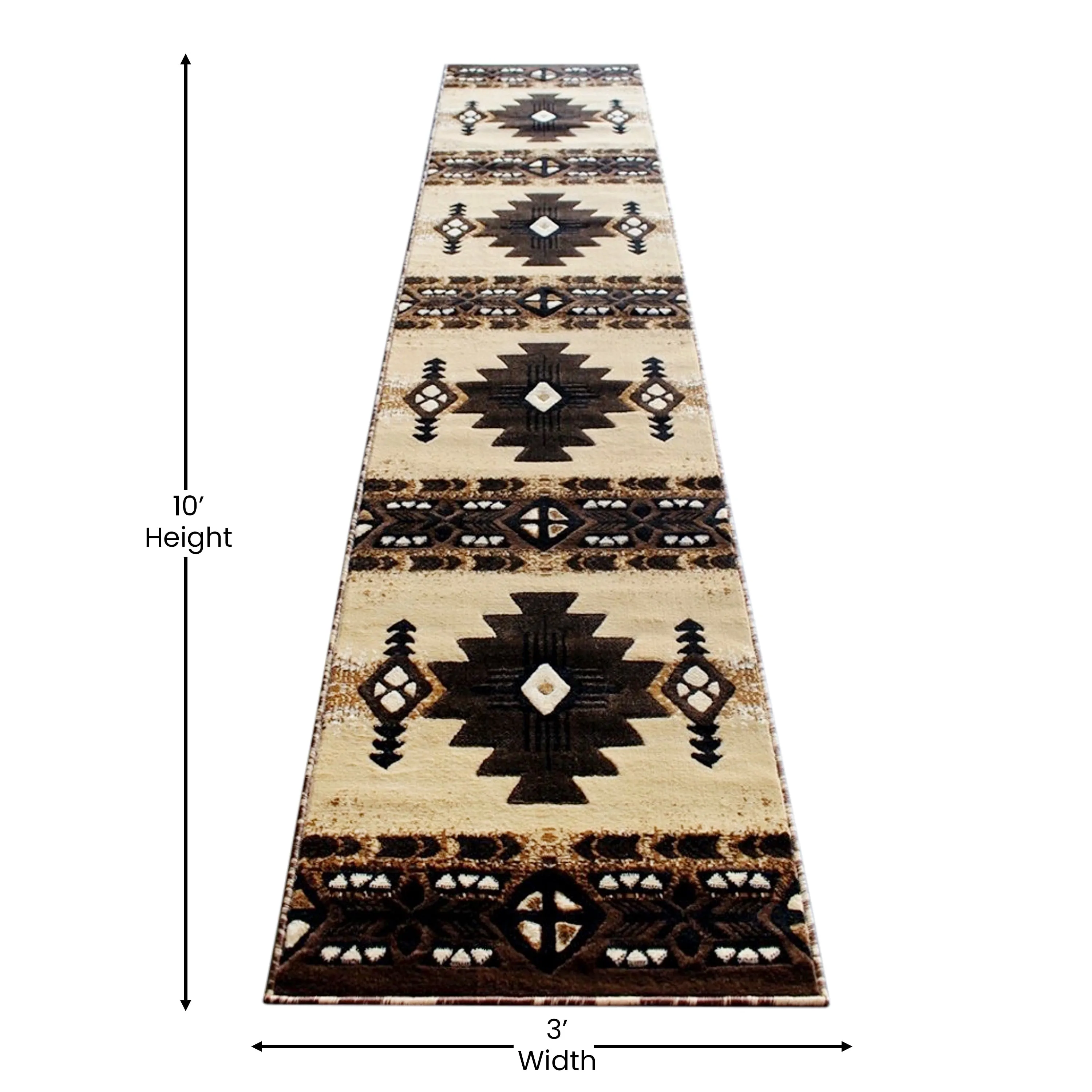 Traditional Southwestern Style Olefin Fiber Geometric Area Rug
