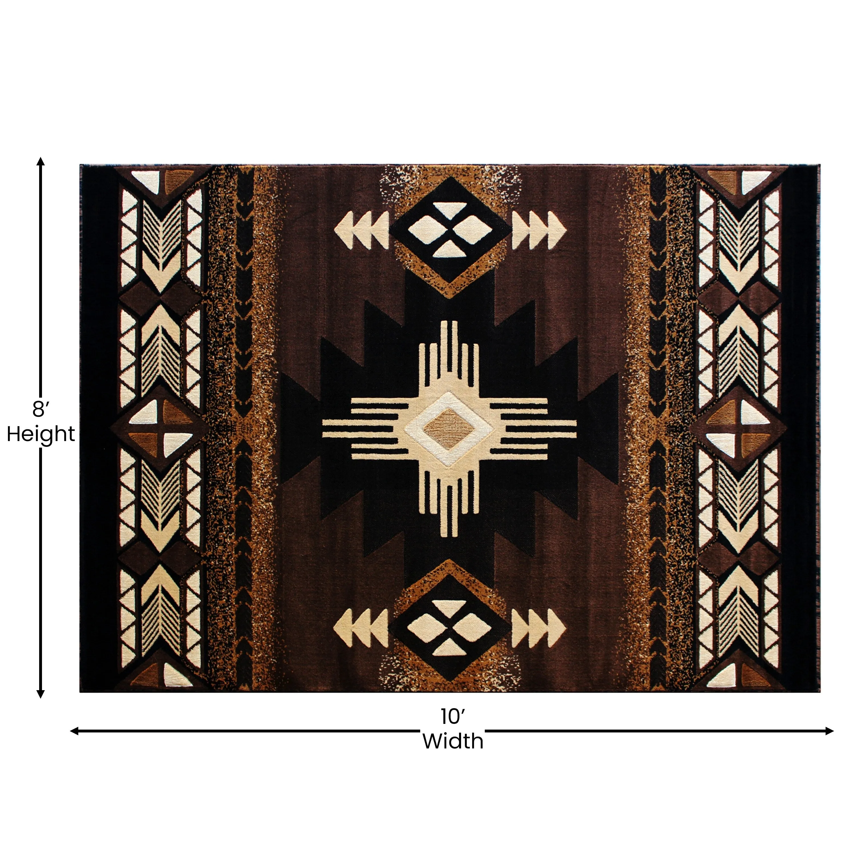 Traditional Southwestern Style Olefin Fiber Geometric Area Rug