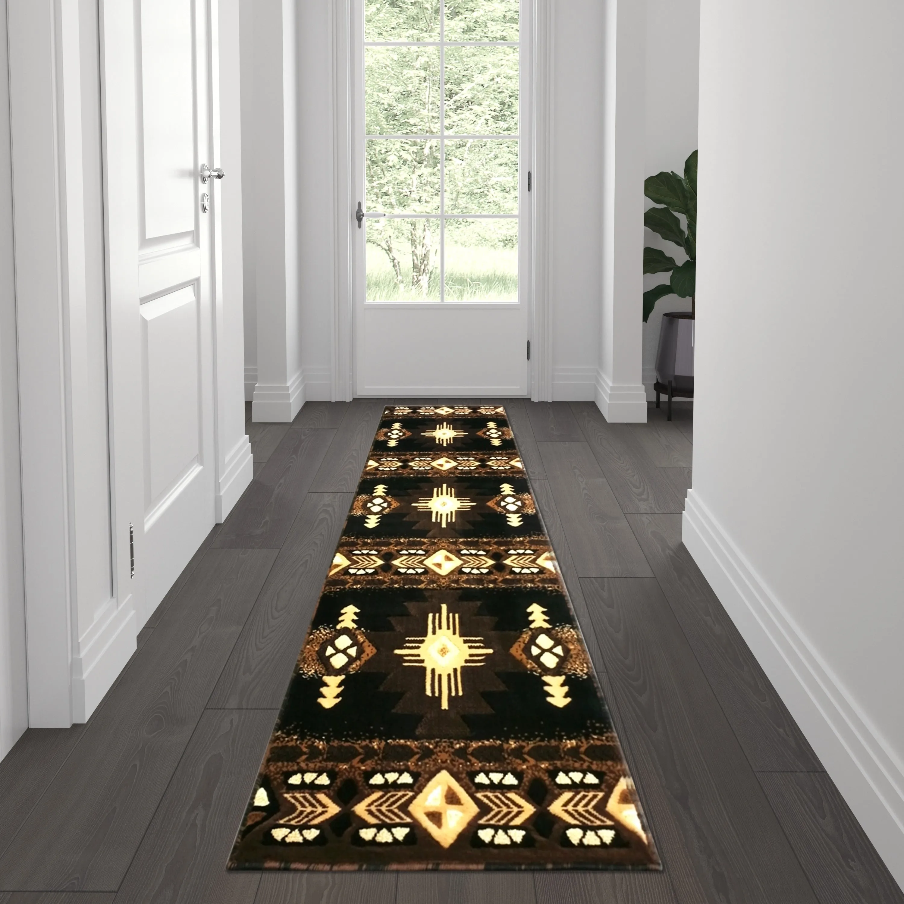 Traditional Southwestern Style Olefin Fiber Geometric Area Rug