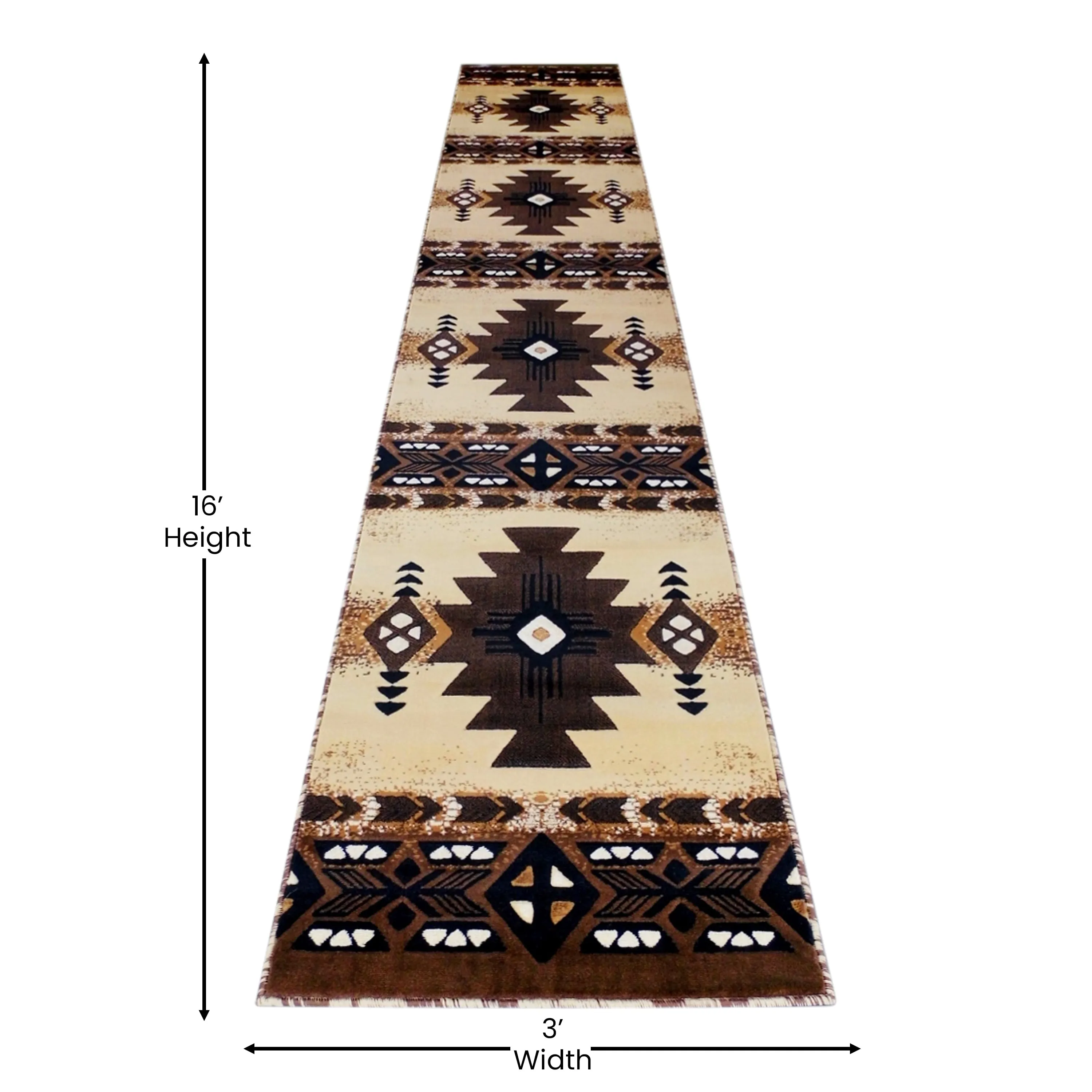 Traditional Southwestern Style Olefin Fiber Geometric Area Rug