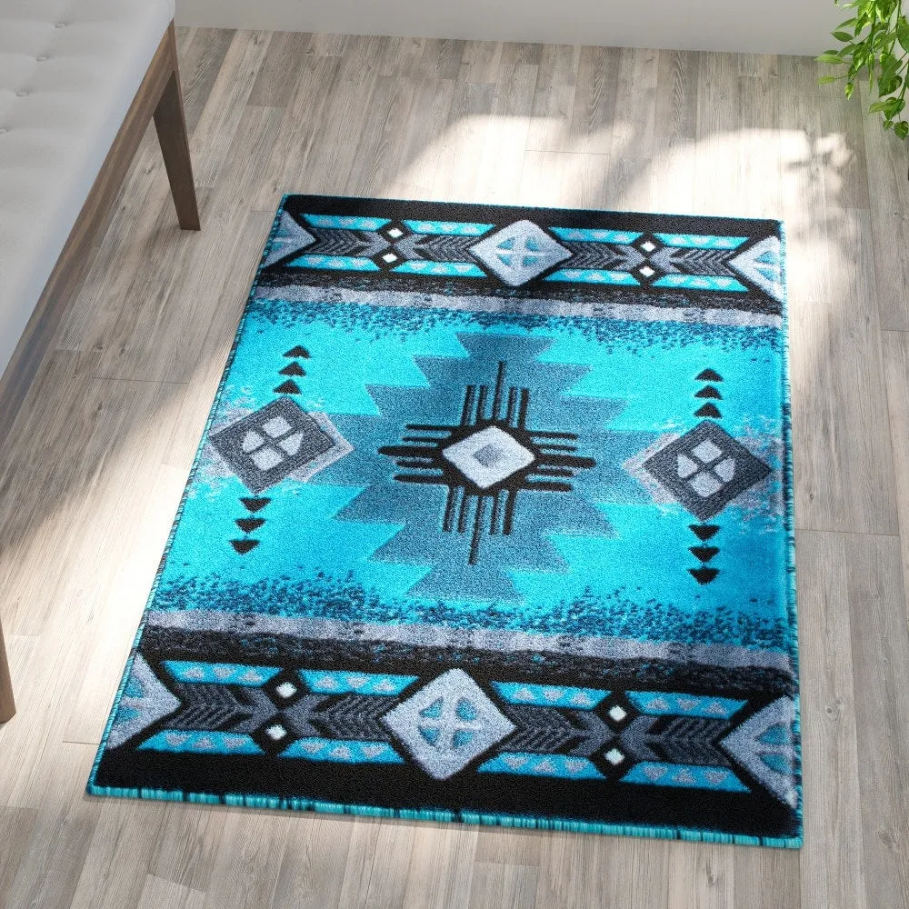 Traditional Southwestern Style Olefin Fiber Geometric Area Rug