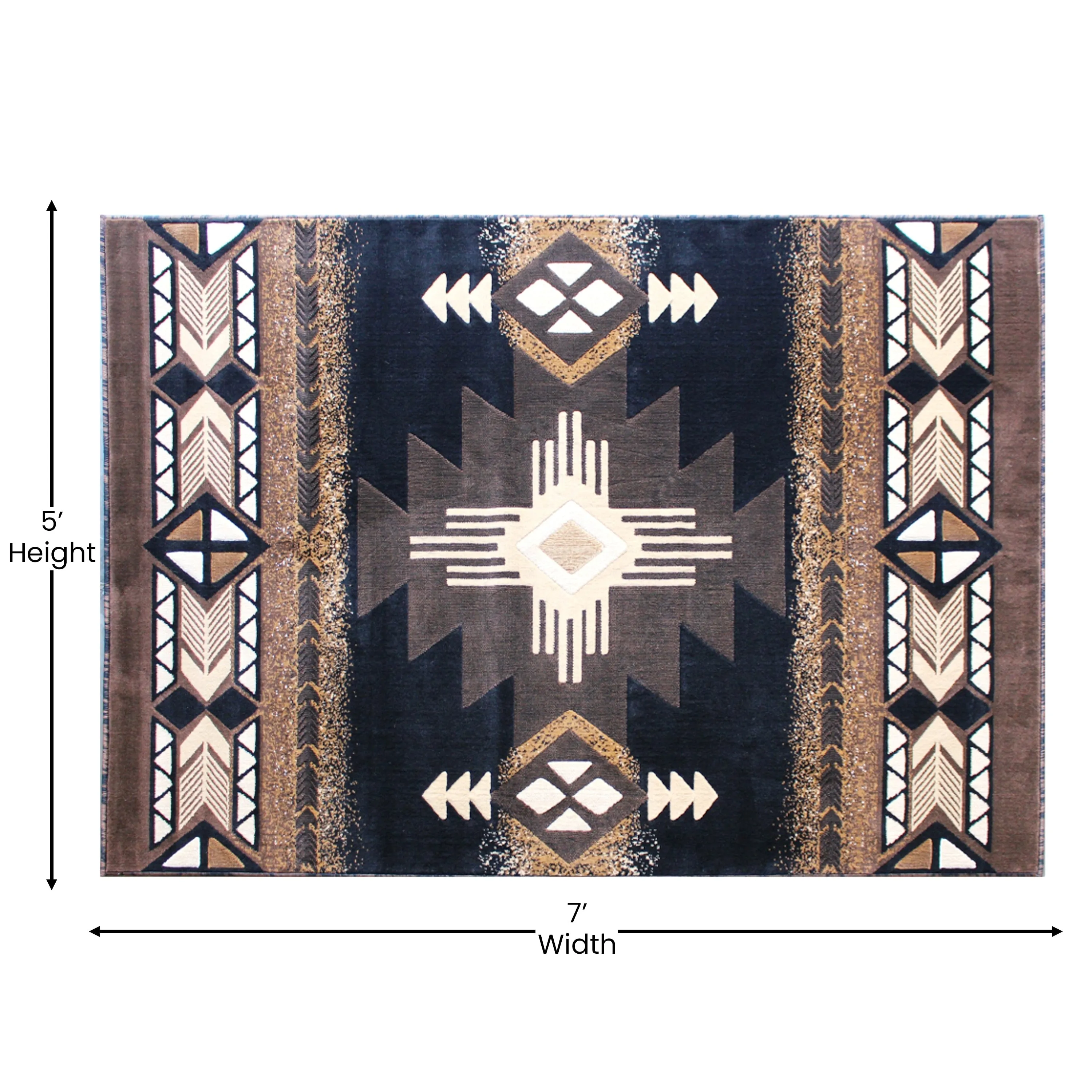 Traditional Southwestern Style Olefin Fiber Geometric Area Rug