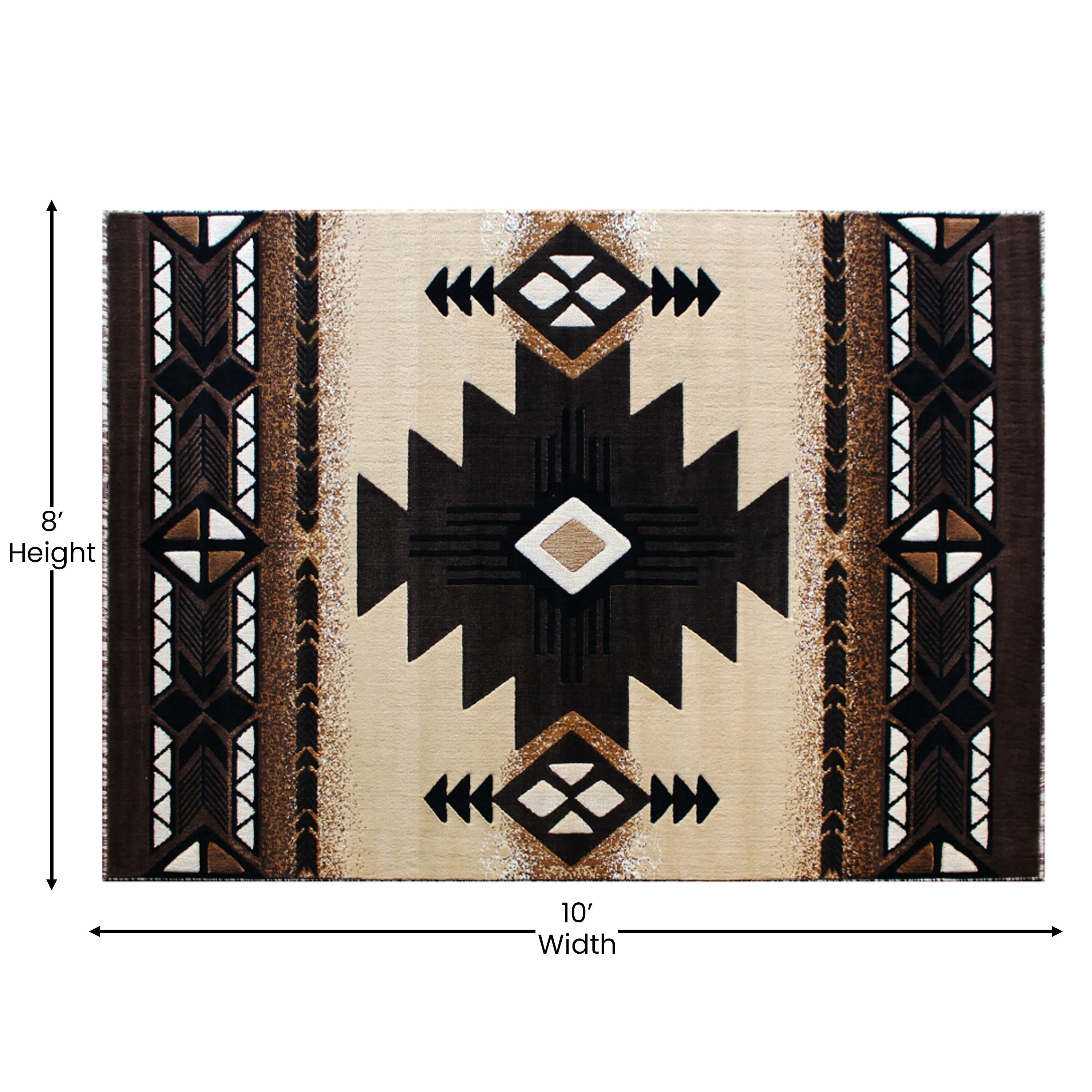 Traditional Southwestern Style Olefin Fiber Geometric Area Rug
