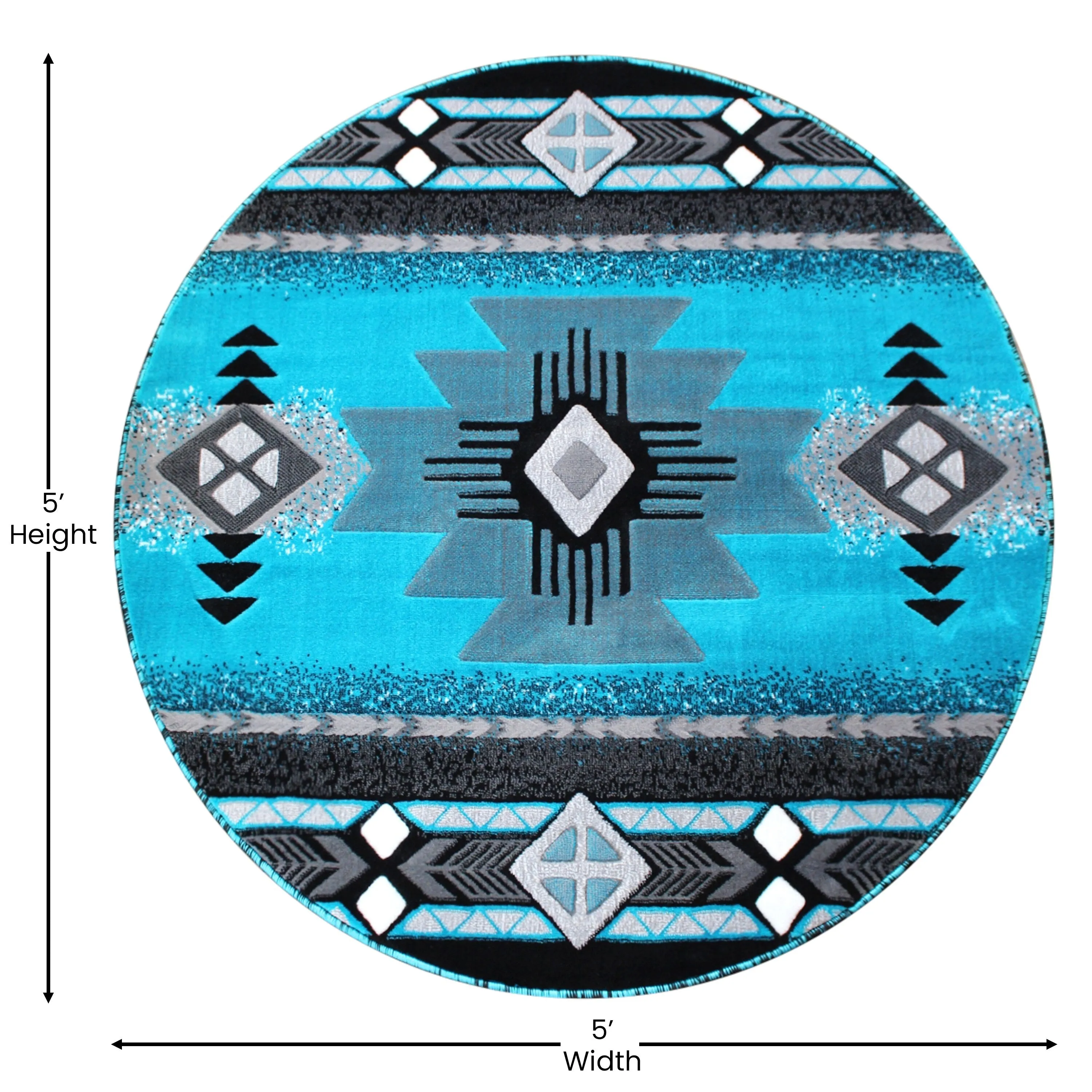 Traditional Southwestern Style Olefin Fiber Geometric Area Rug