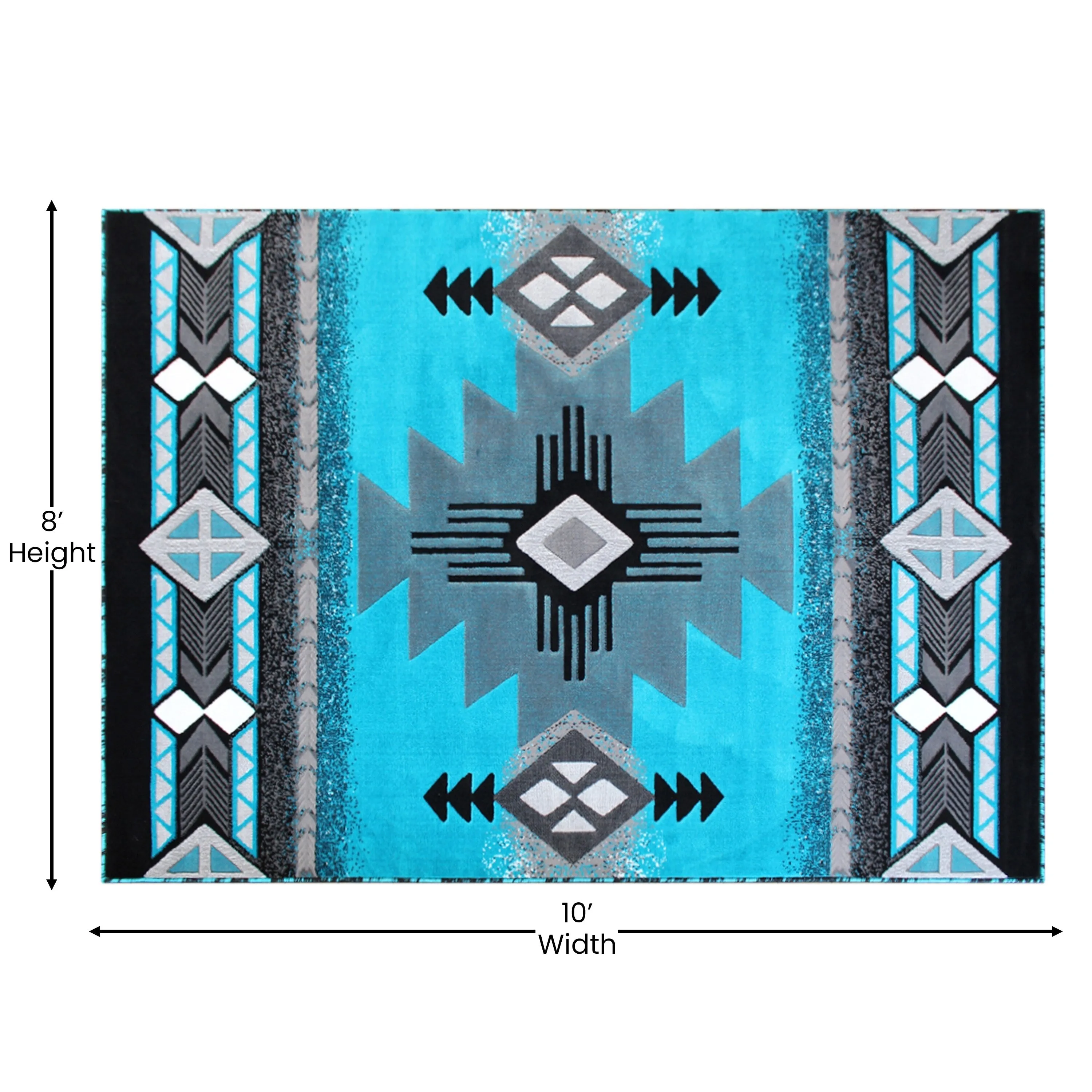 Traditional Southwestern Style Olefin Fiber Geometric Area Rug