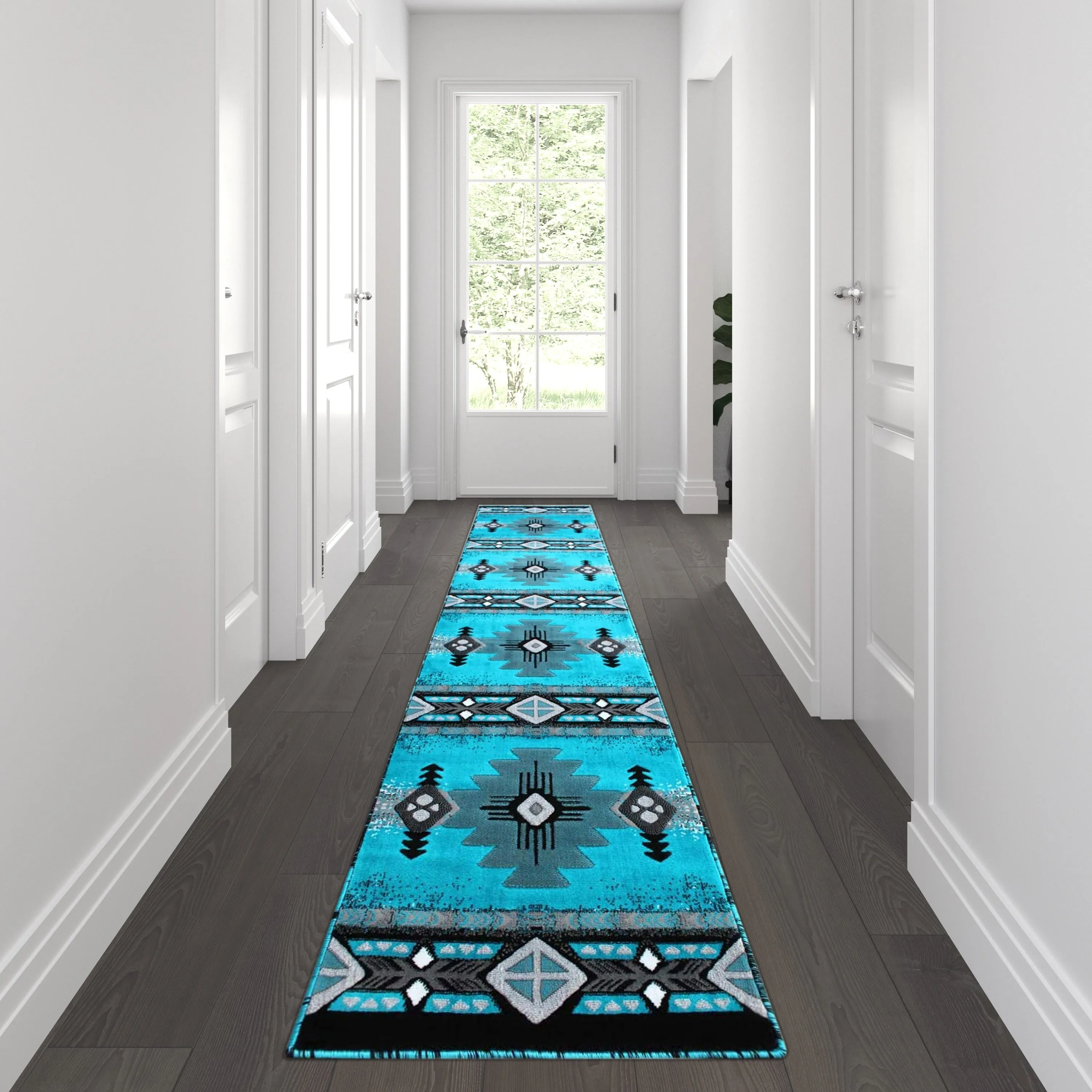 Traditional Southwestern Style Olefin Fiber Geometric Area Rug