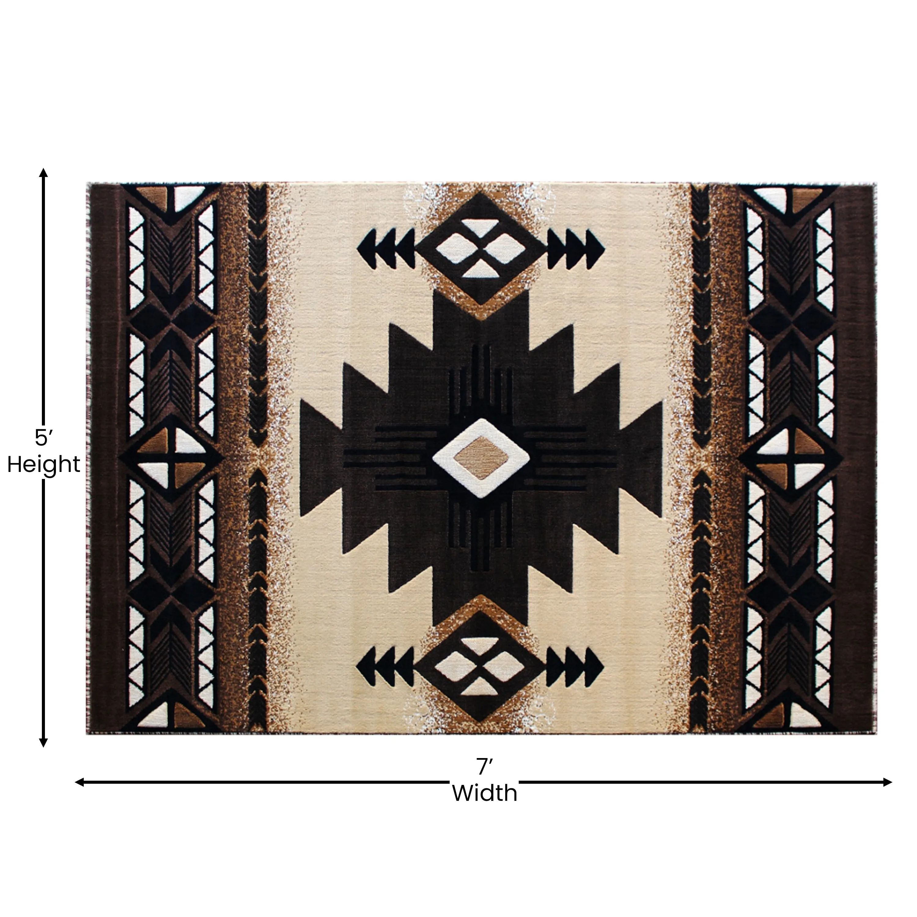 Traditional Southwestern Style Olefin Fiber Geometric Area Rug