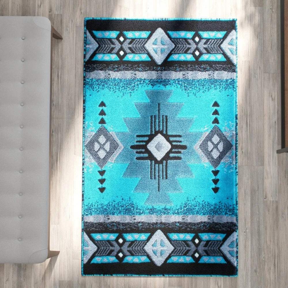 Traditional Southwestern Style Olefin Fiber Geometric Area Rug