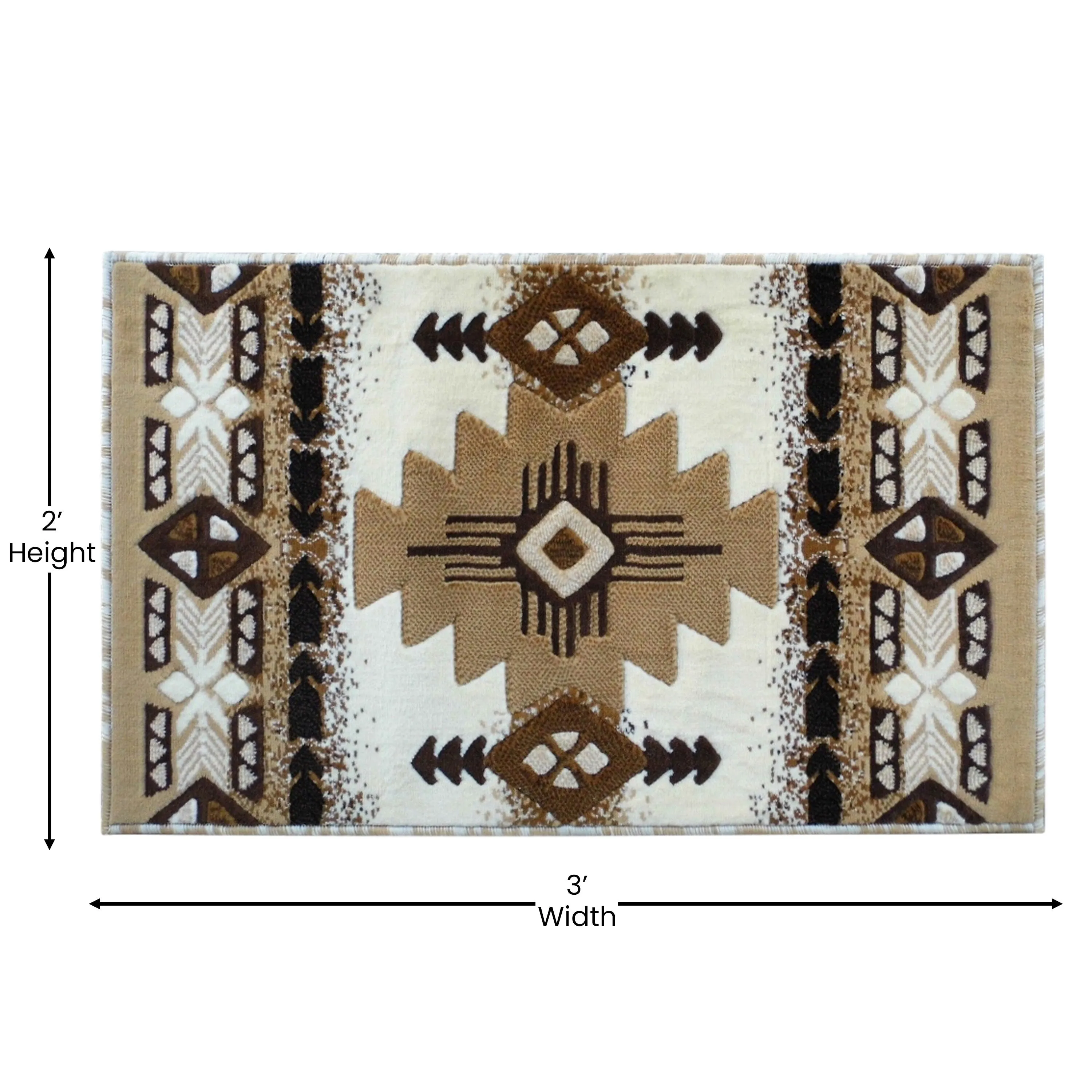 Traditional Southwestern Style Olefin Fiber Geometric Area Rug