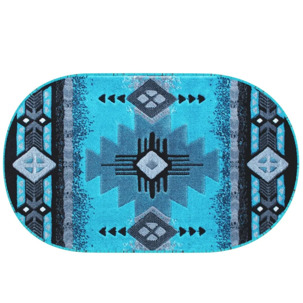 Traditional Southwestern Style Olefin Fiber Geometric Area Rug