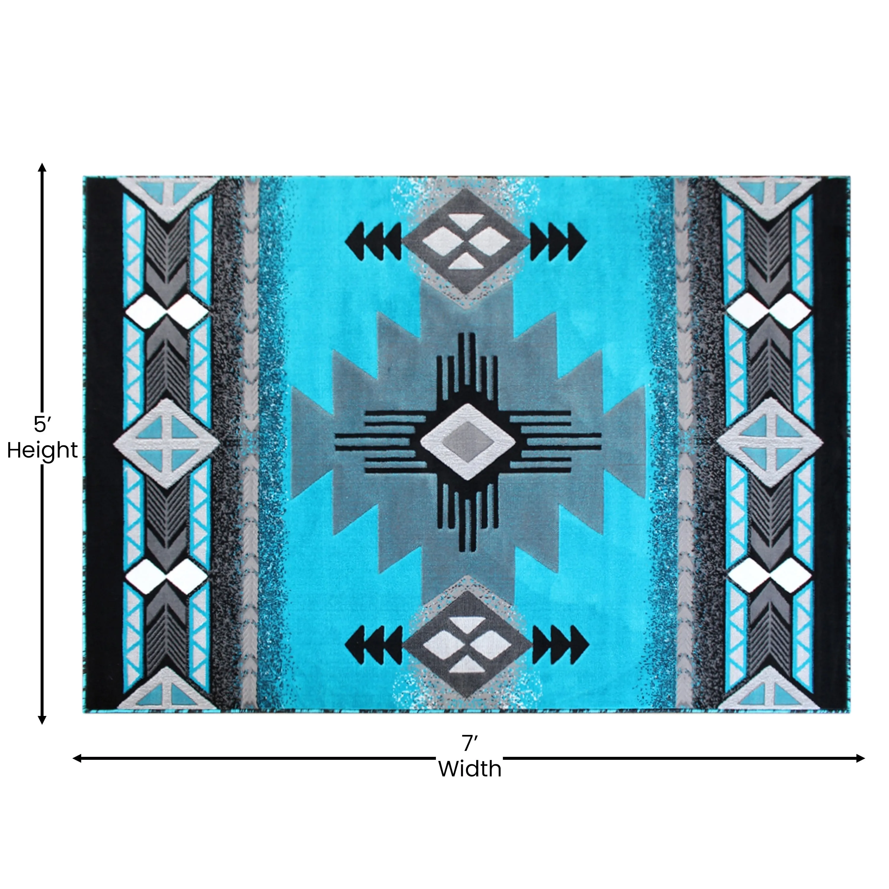 Traditional Southwestern Style Olefin Fiber Geometric Area Rug