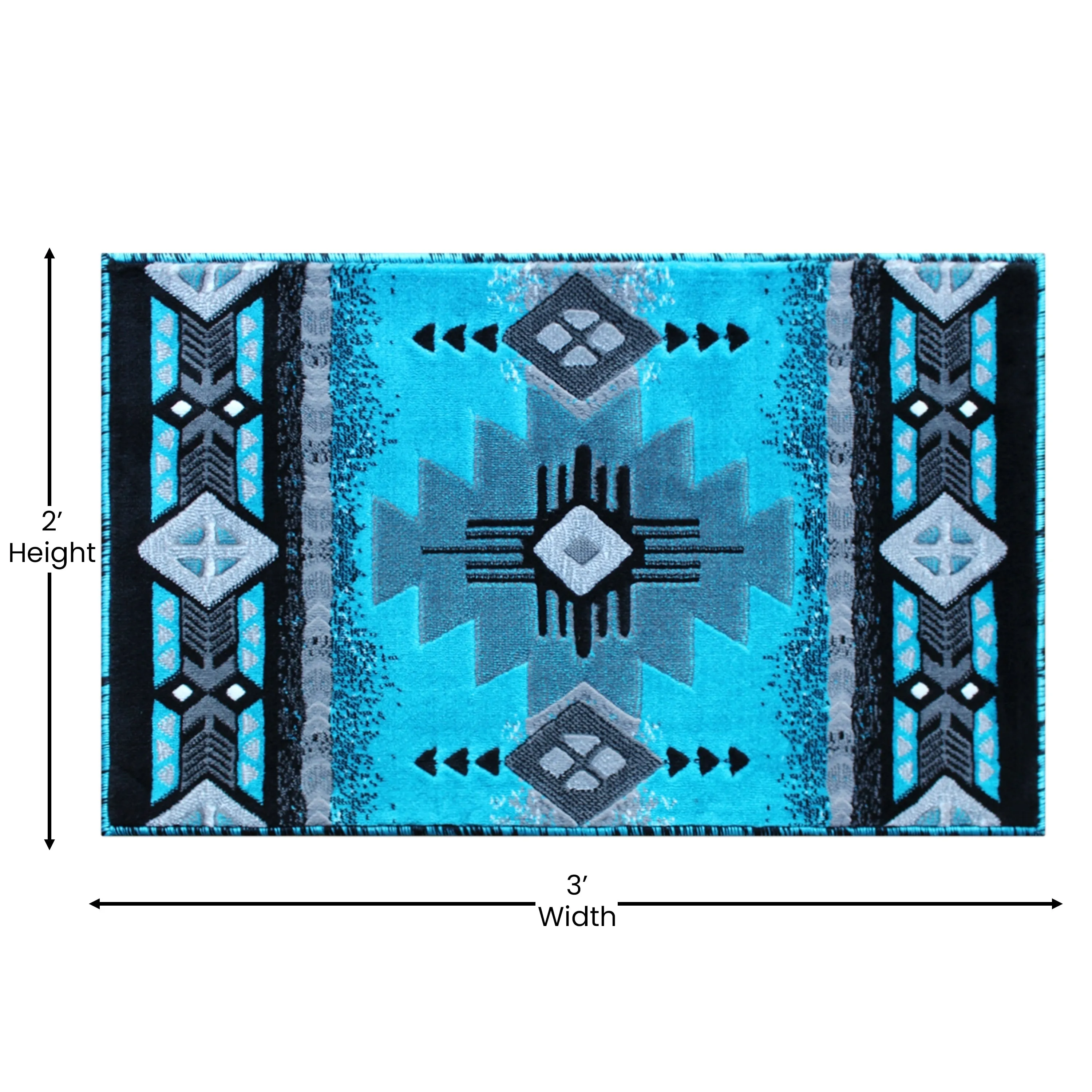 Traditional Southwestern Style Olefin Fiber Geometric Area Rug