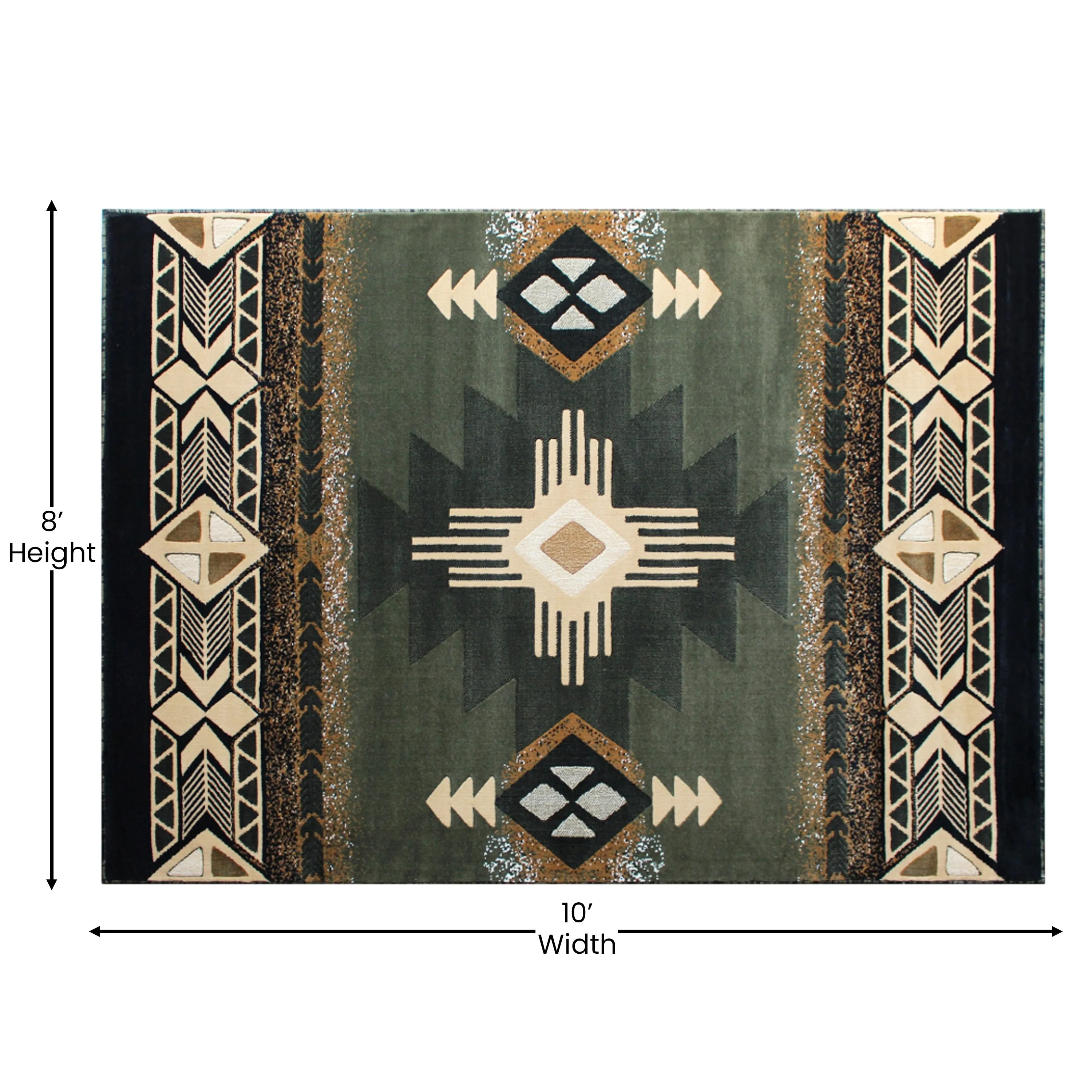Traditional Southwestern Style Olefin Fiber Geometric Area Rug