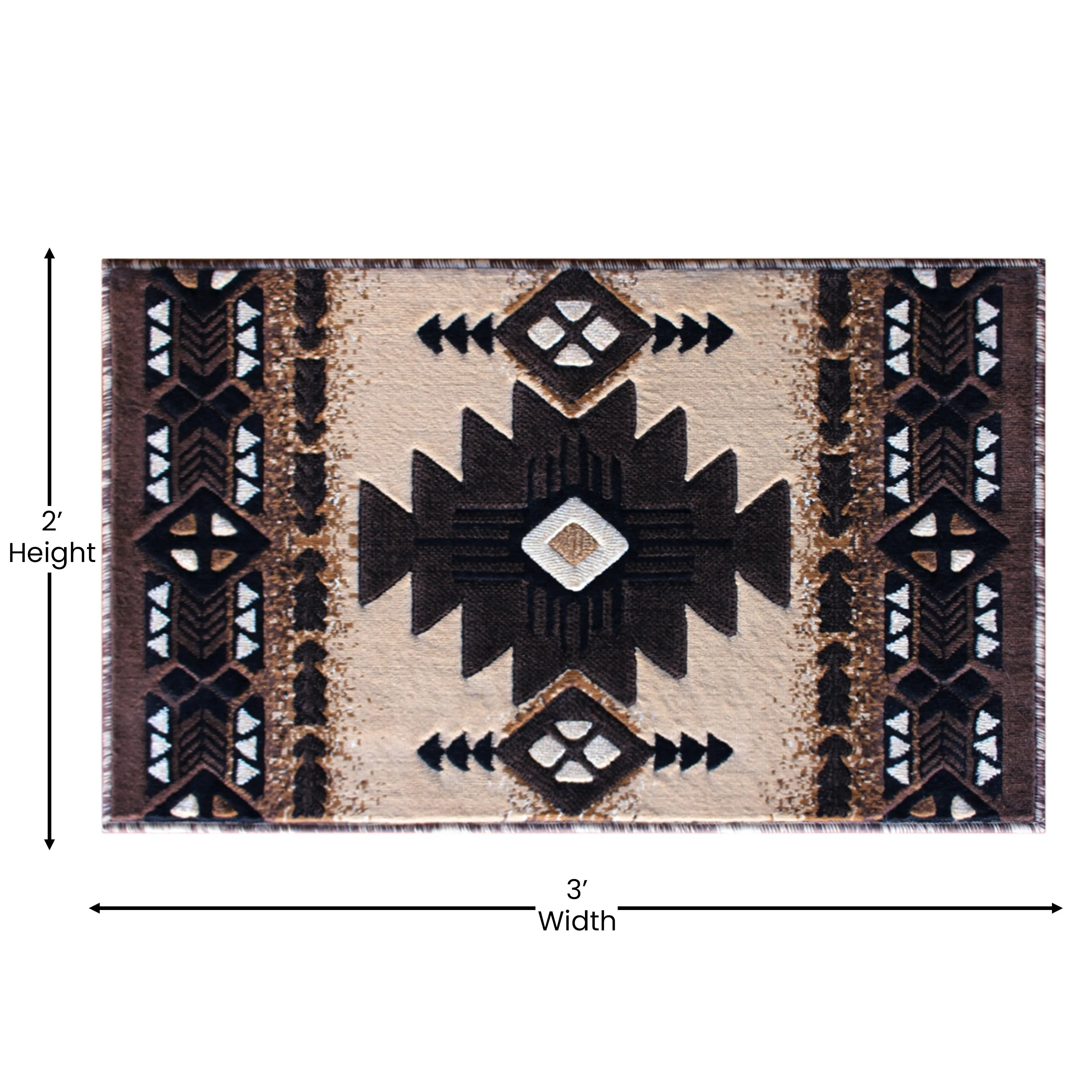 Traditional Southwestern Style Olefin Fiber Geometric Area Rug