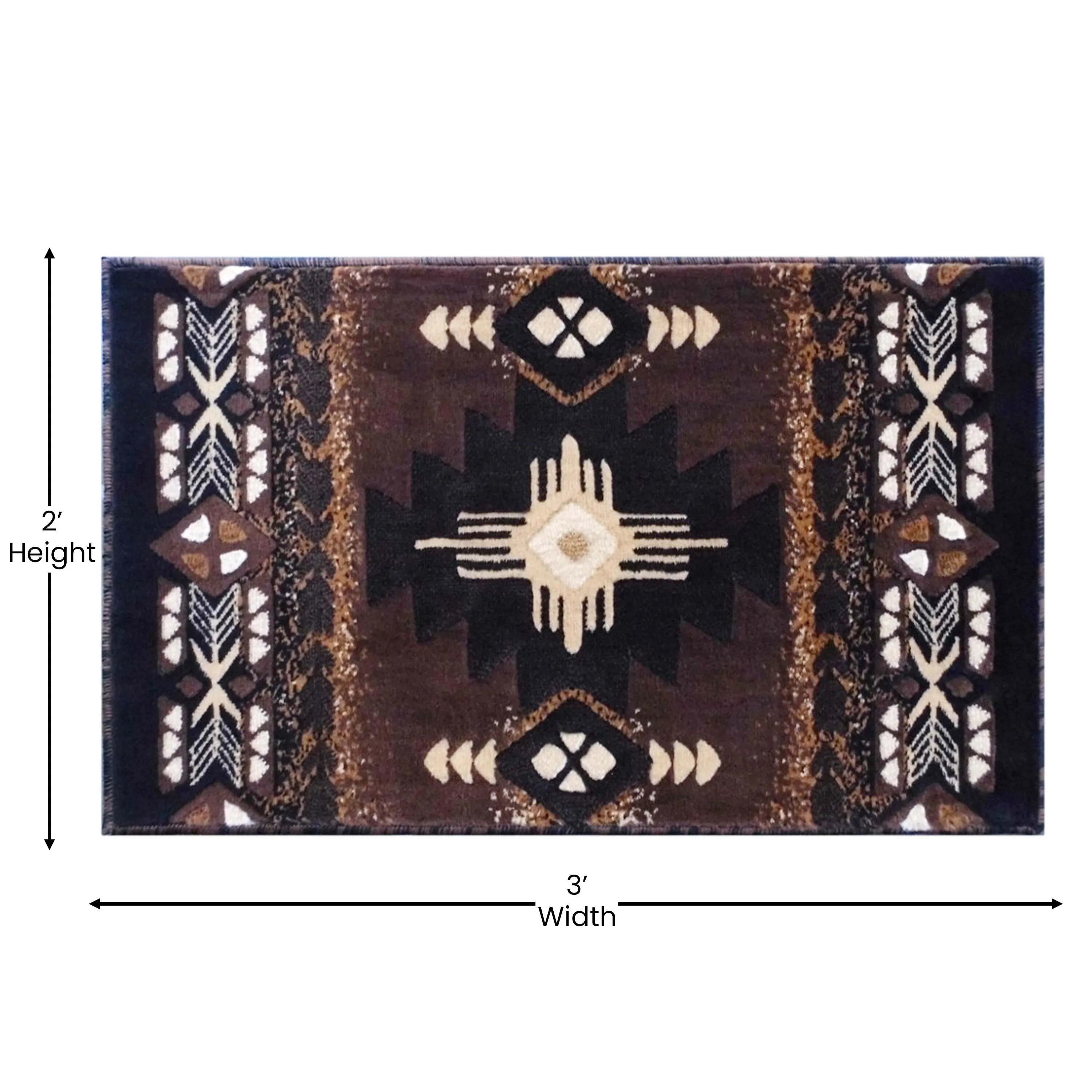 Traditional Southwestern Style Olefin Fiber Geometric Area Rug