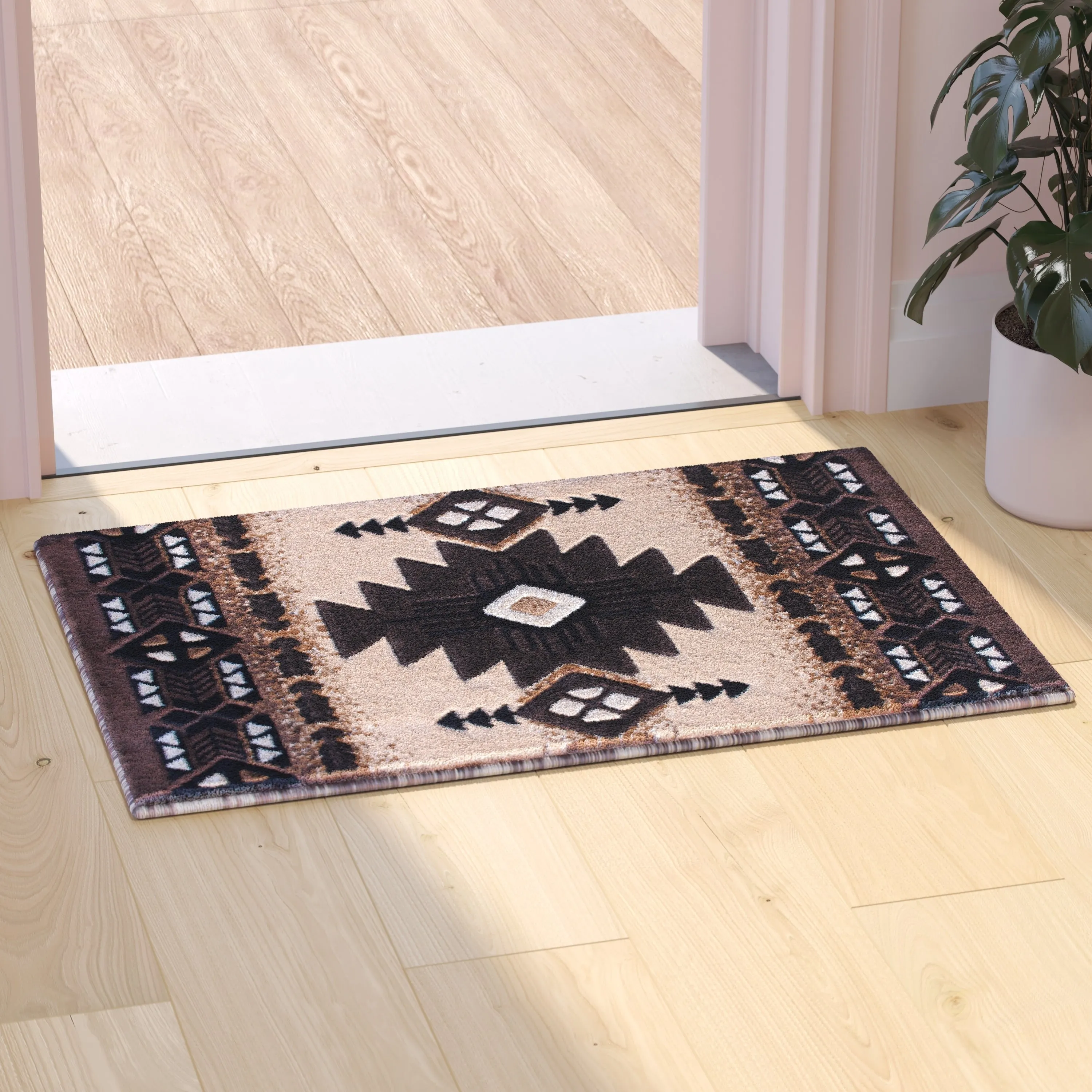 Traditional Southwestern Style Olefin Fiber Geometric Area Rug