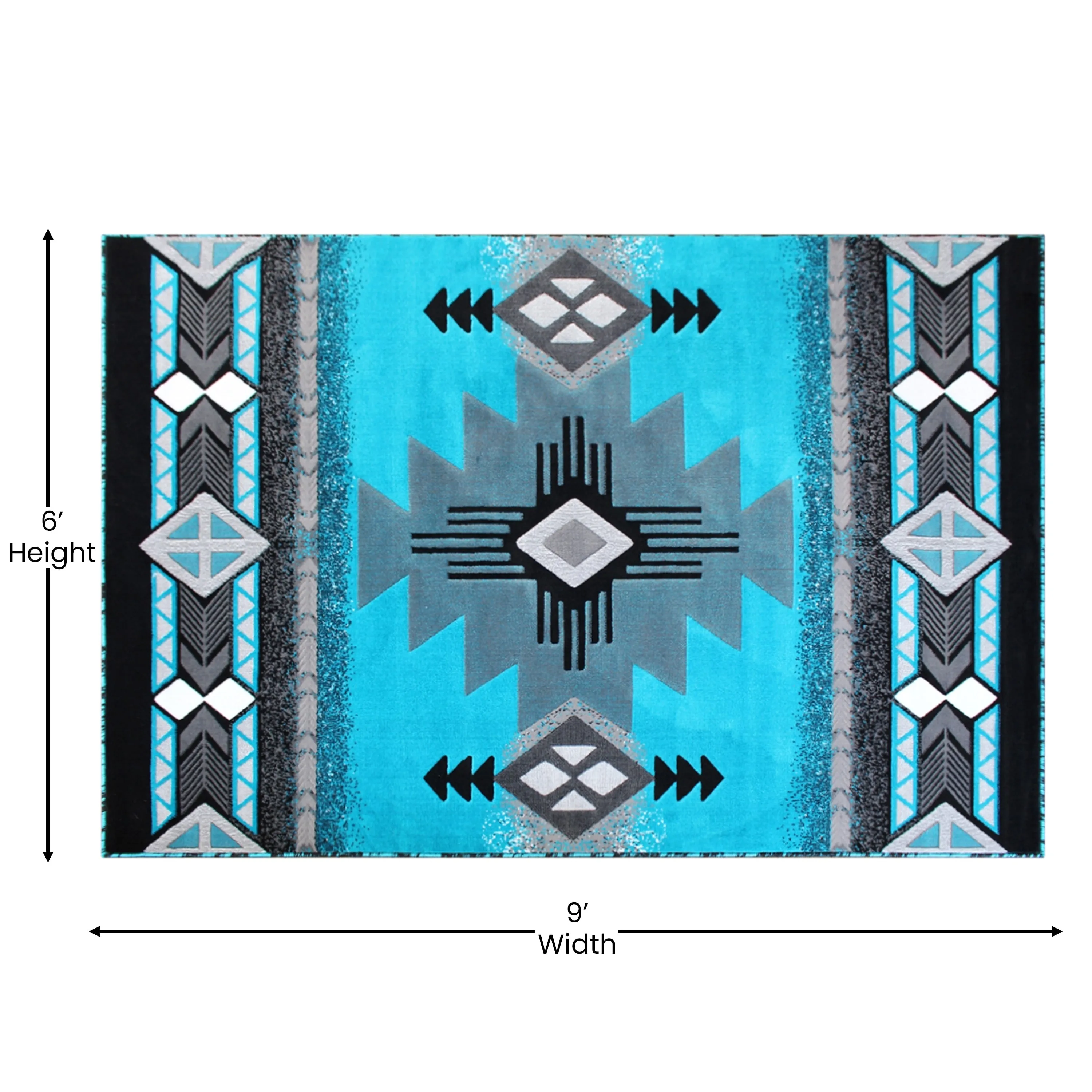 Traditional Southwestern Style Olefin Fiber Geometric Area Rug