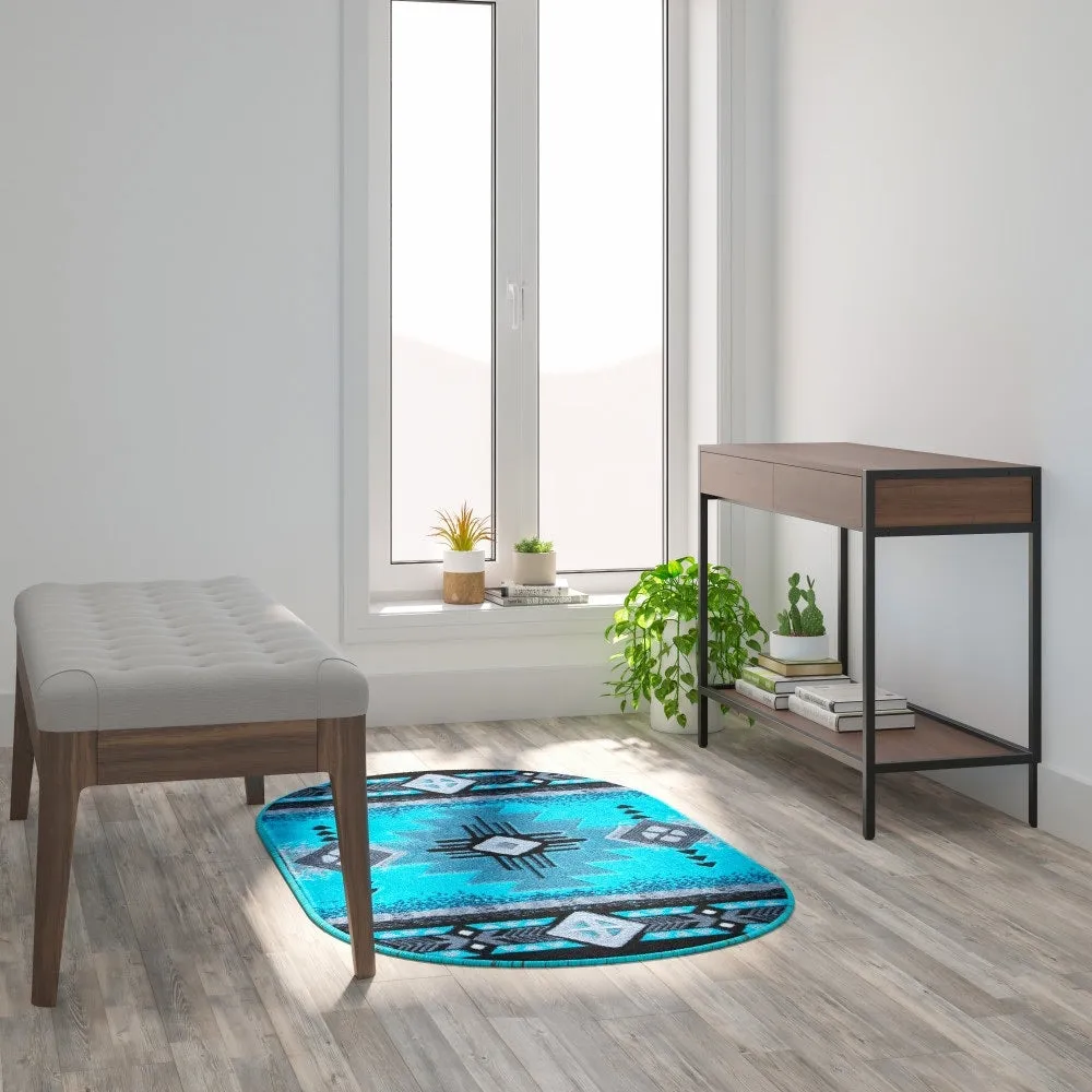Traditional Southwestern Style Olefin Fiber Geometric Area Rug