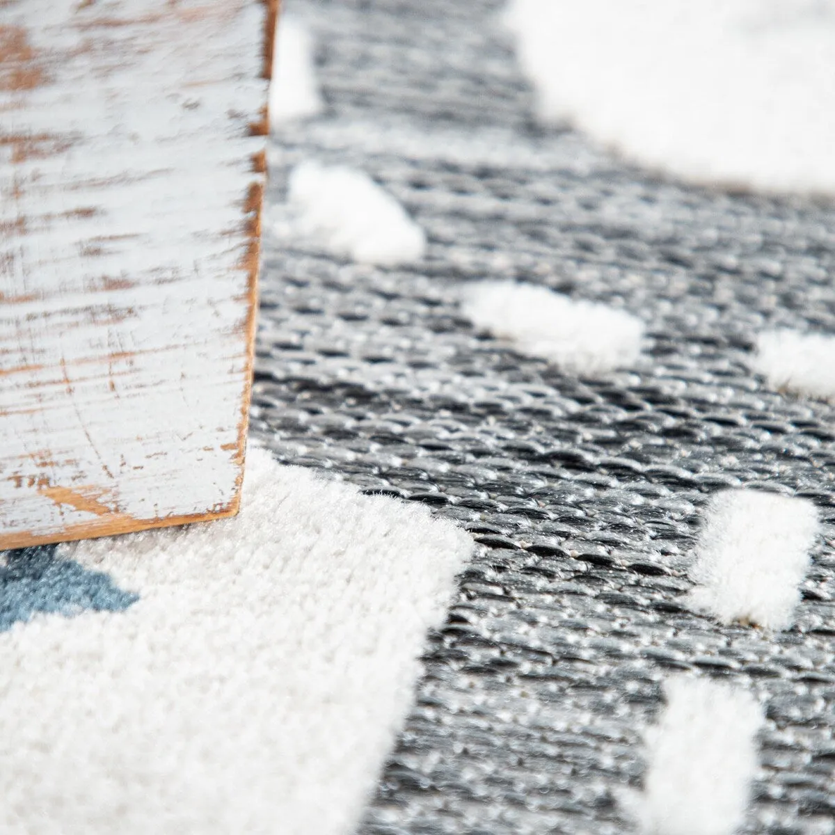 Traffic Kids Rug with Forest Animals Road and Sea in muted Cream