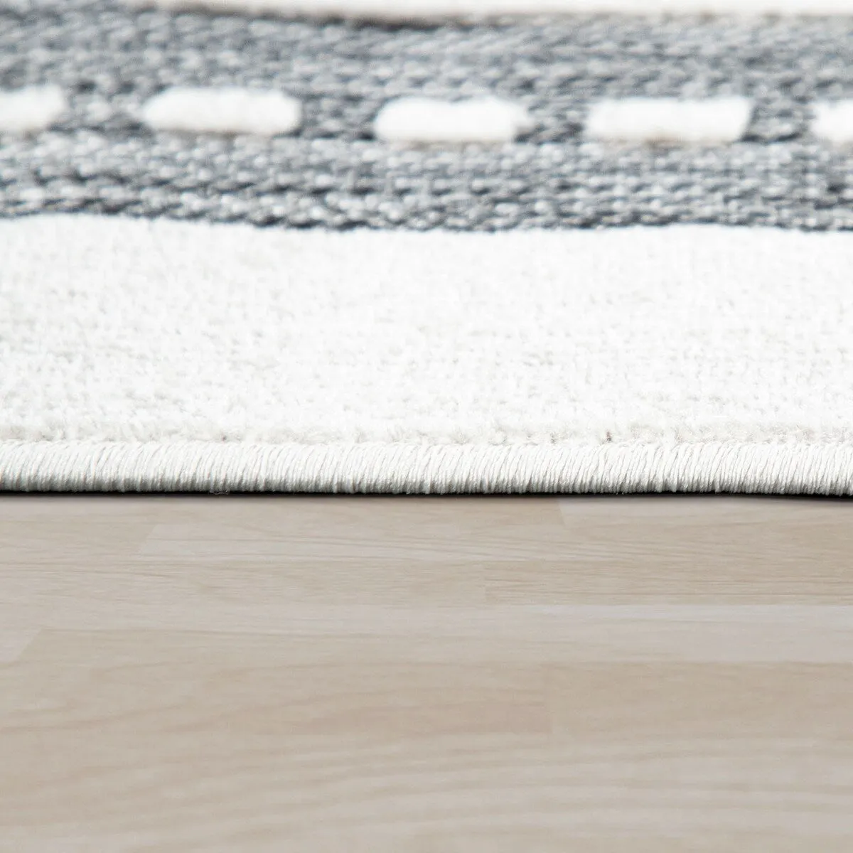 Traffic Kids Rug with Forest Animals Road and Sea in muted Cream