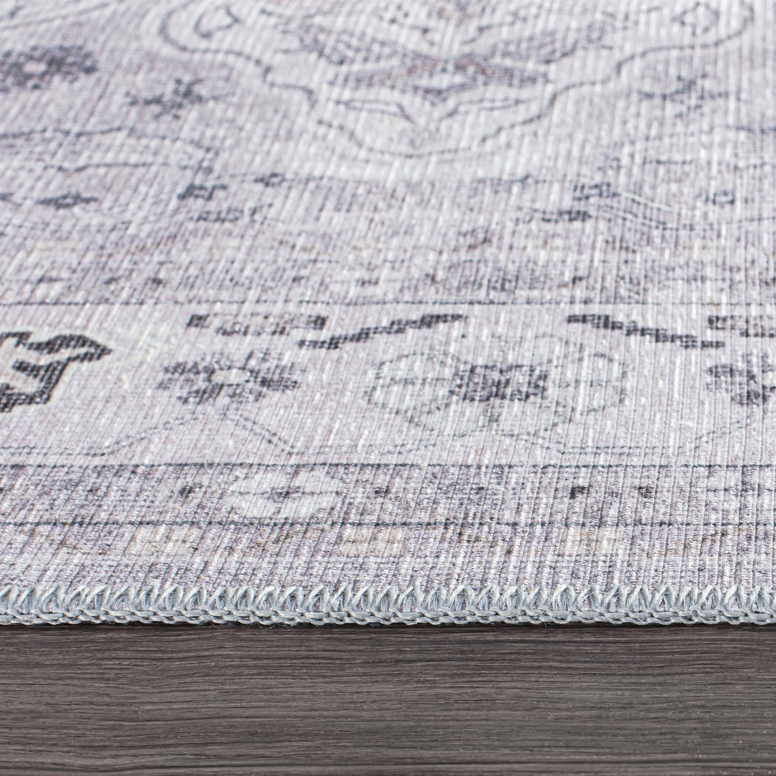 Transitional Medallion Machine Washable Area Rug