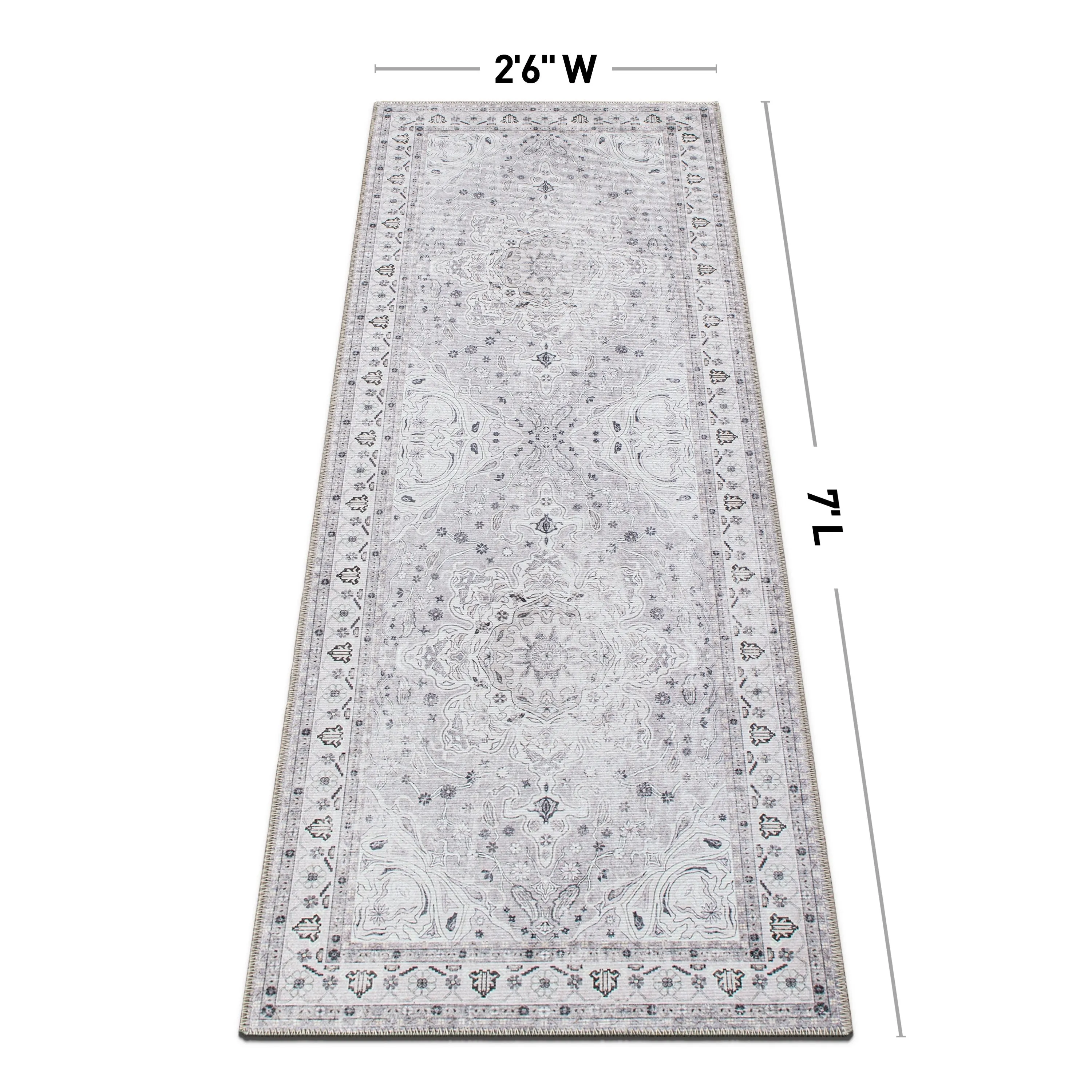 Transitional Medallion Machine Washable Area Rug