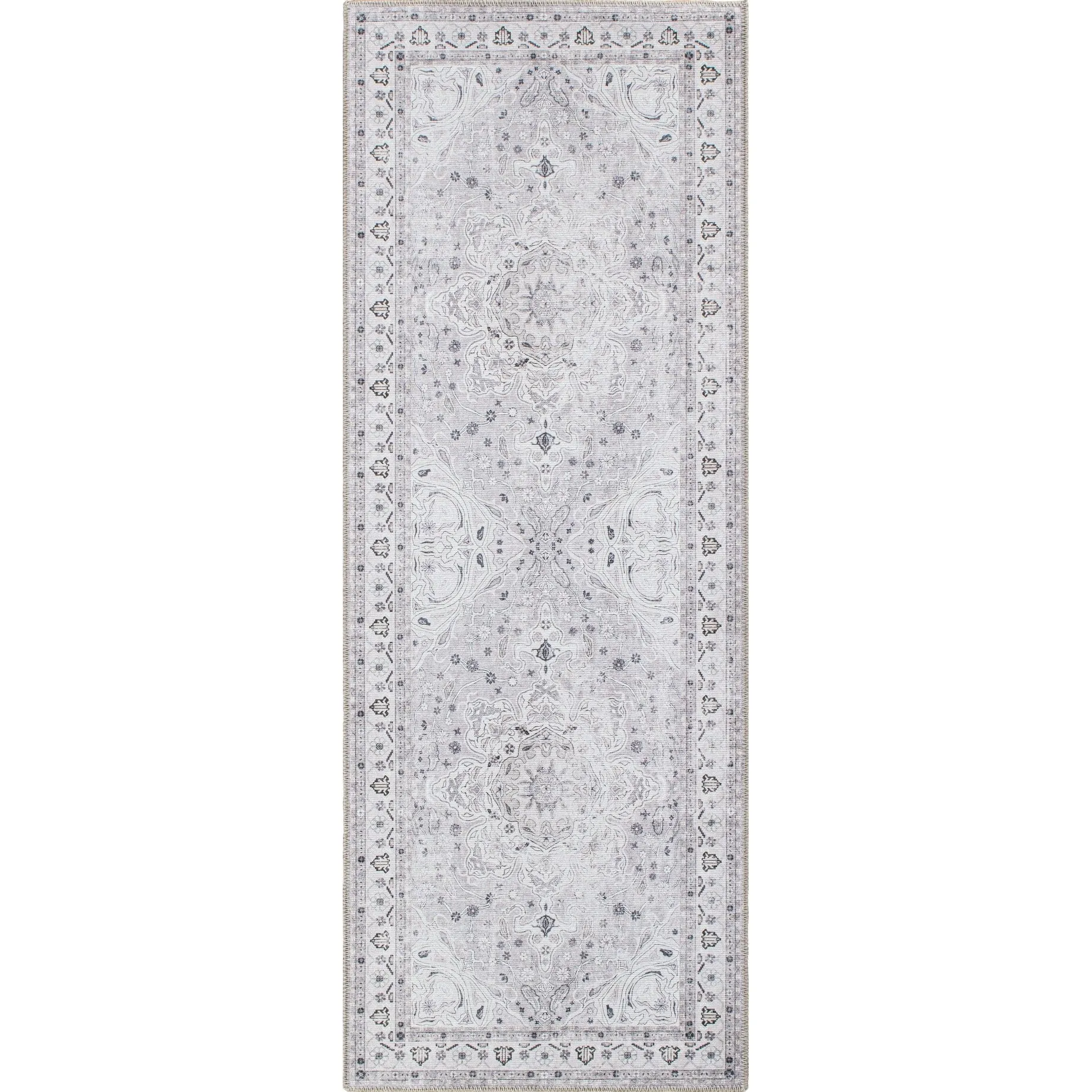 Transitional Medallion Machine Washable Area Rug
