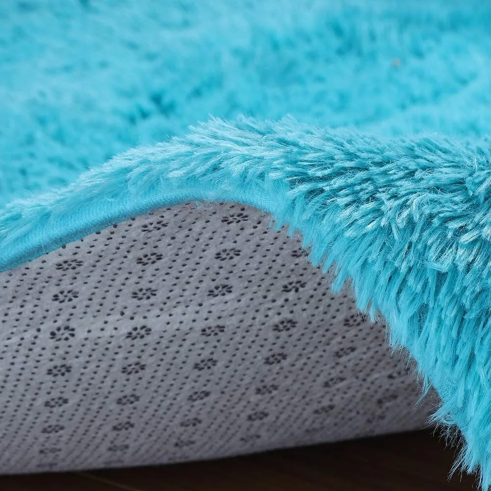 Ultra Soft Fluffy Rug Indoor Area Carpet. 47 x 31 in. Blue - 31X47