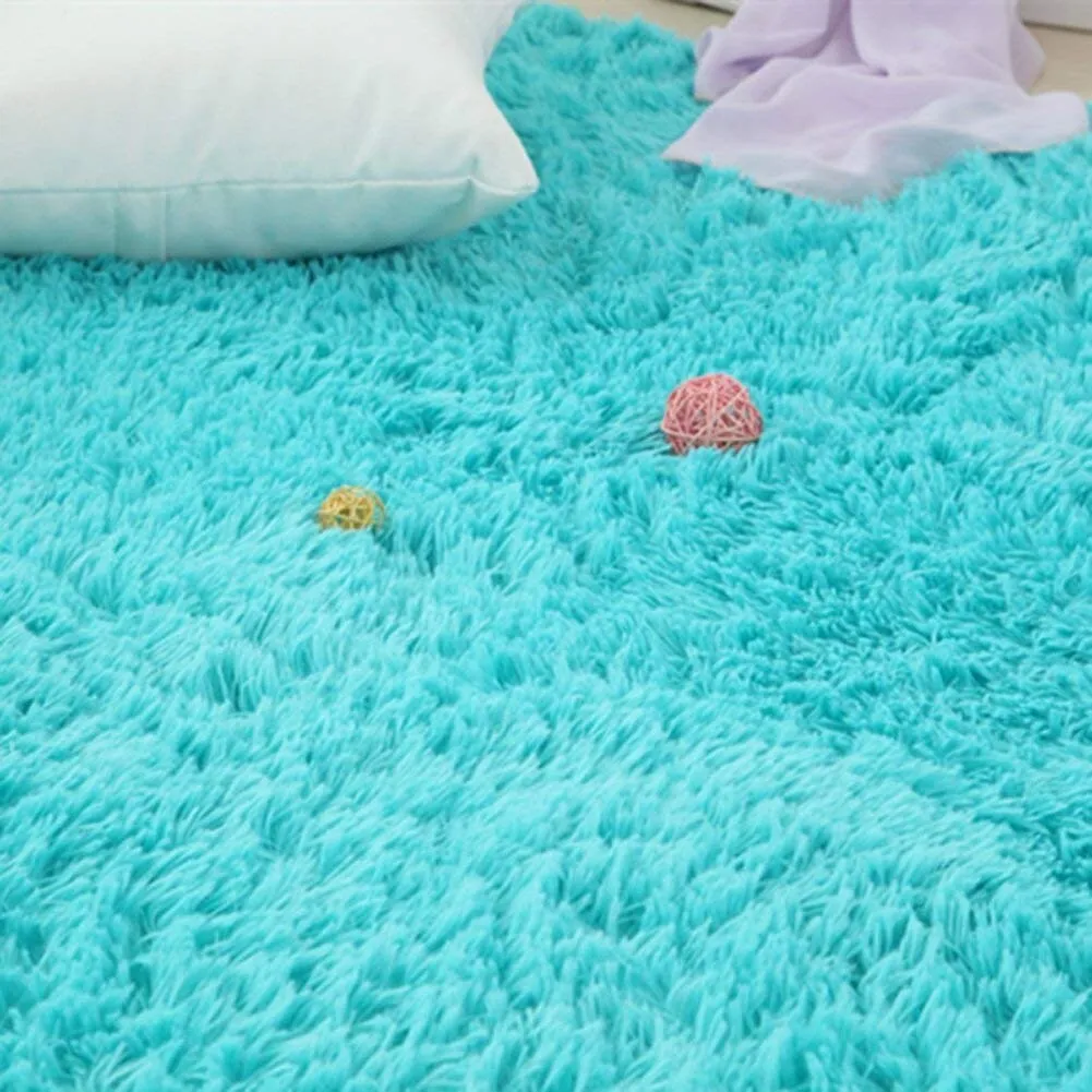 Ultra Soft Fluffy Rug Indoor Area Carpet. 47 x 31 in. Blue - 31X47
