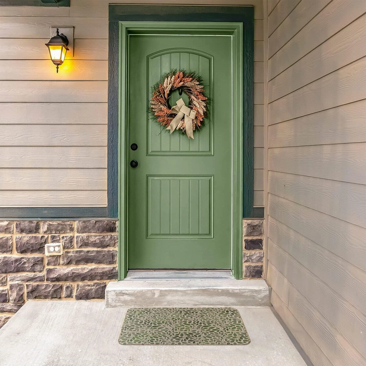 Verde Garden Decorative Indoor/Outdoor Natural Linen Look Floor Mat with Recycled Rubber Back Made in The USA 29.5 x 17.75