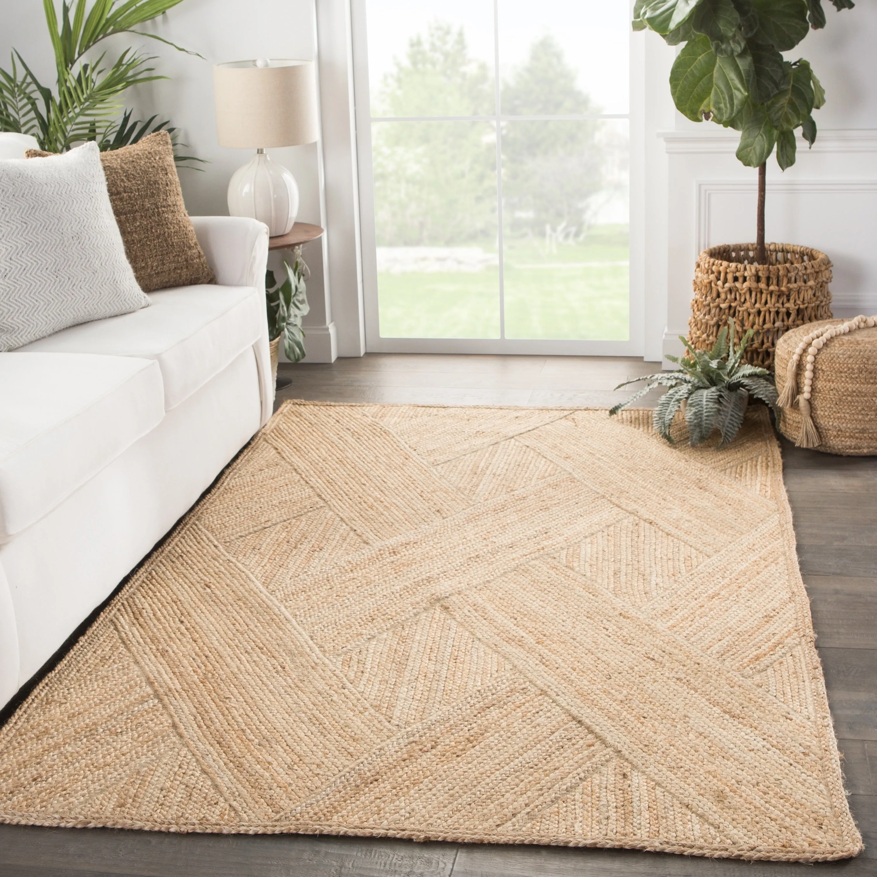 Vero Natural Trellis Area Rug