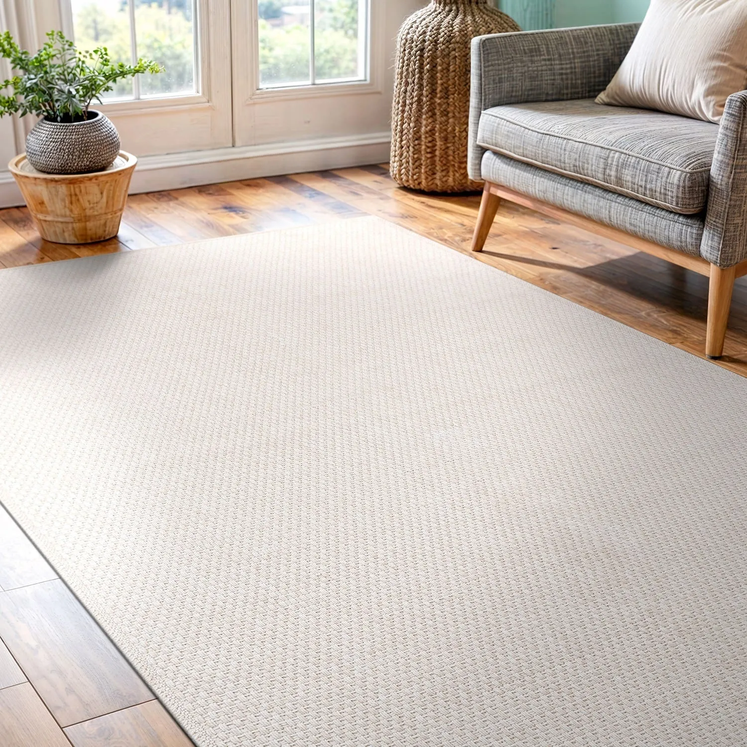 VILLADECOR Easy Jute Indoor Outdoor Weaving Area Rug