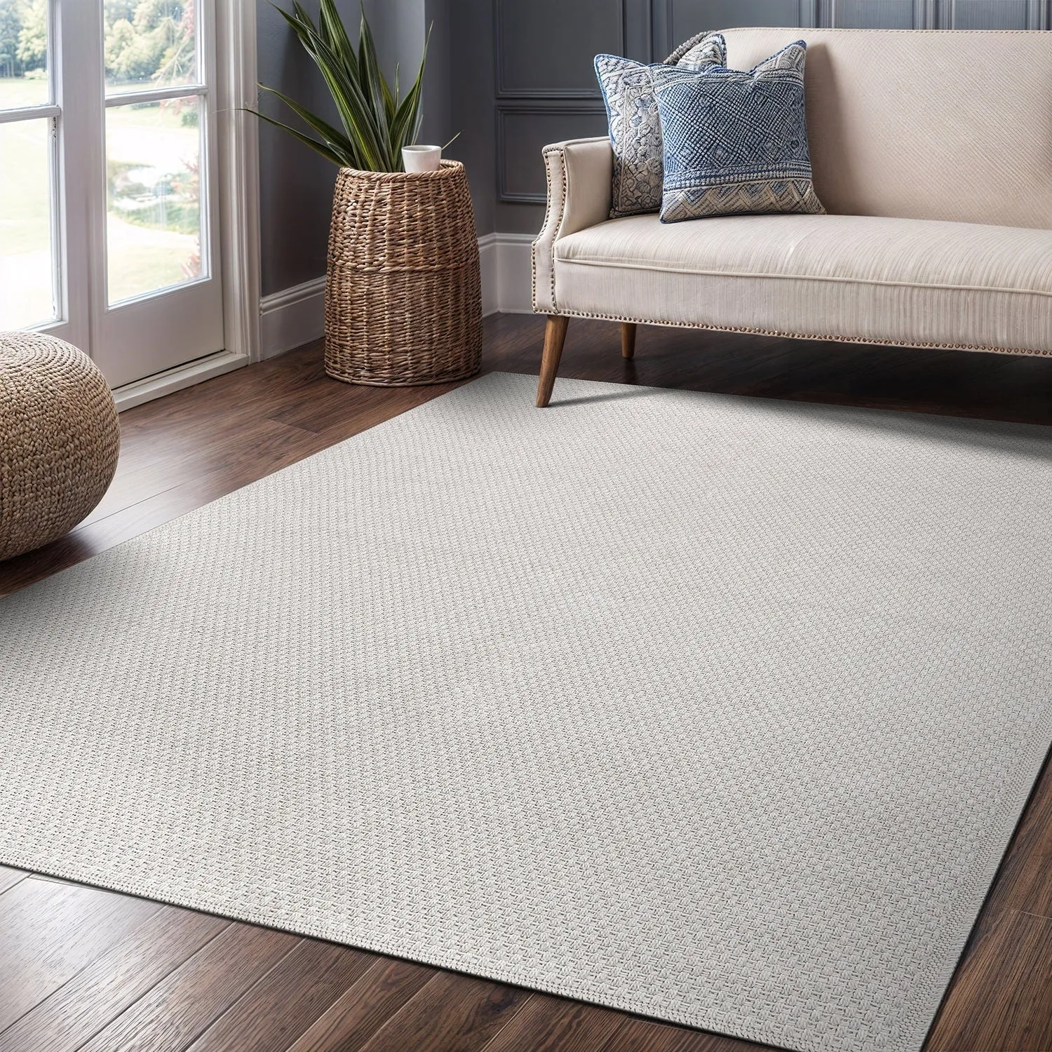 VILLADECOR Easy Jute Indoor Outdoor Weaving Area Rug