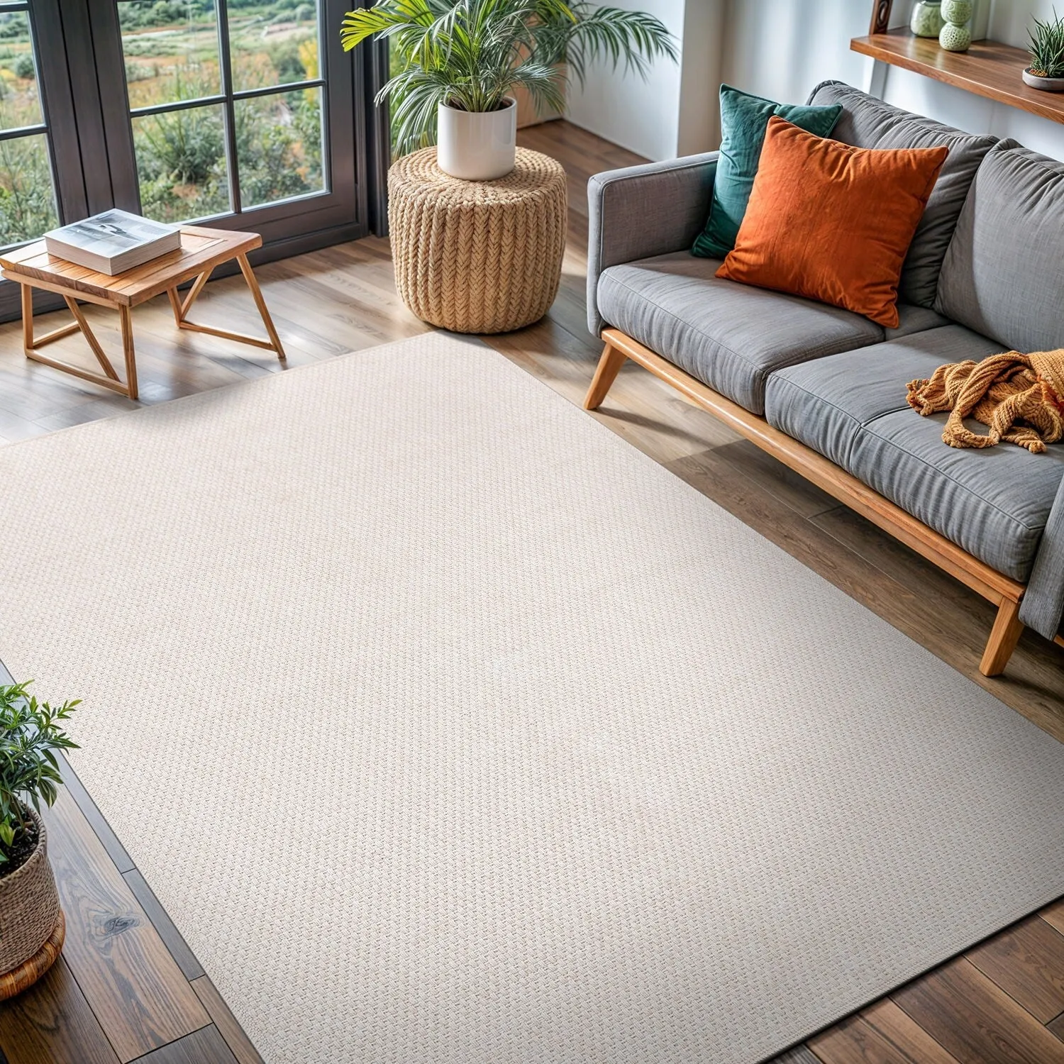 VILLADECOR Easy Jute Indoor Outdoor Weaving Area Rug
