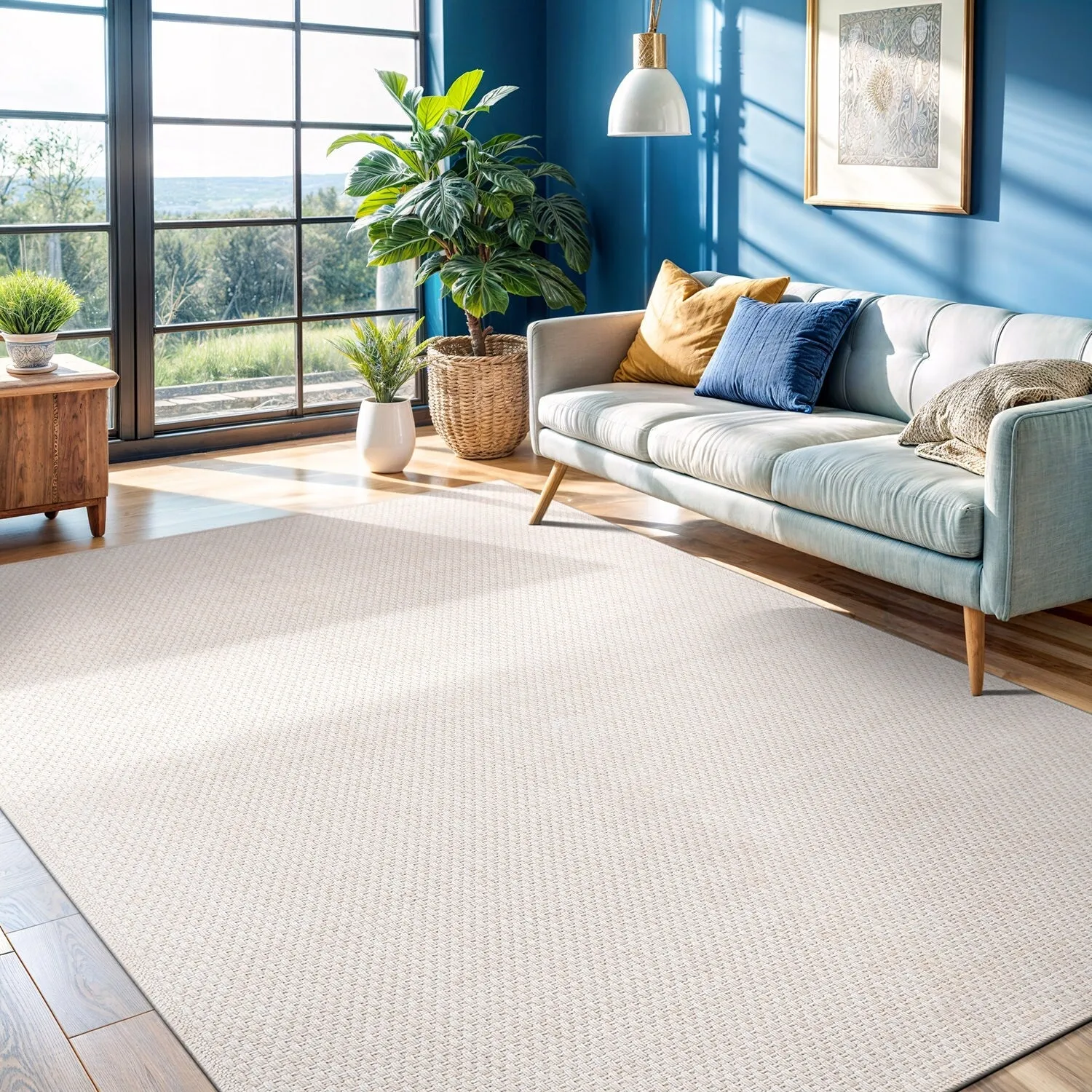 VILLADECOR Easy Jute Indoor Outdoor Weaving Area Rug