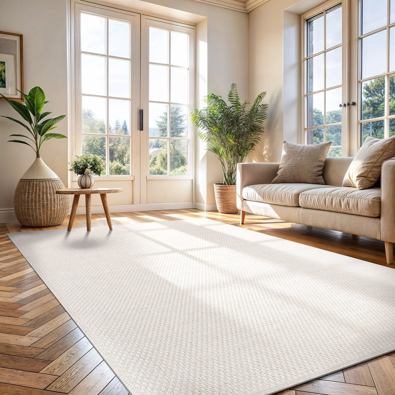 VILLADECOR Easy Jute Indoor Outdoor Weaving Area Rug