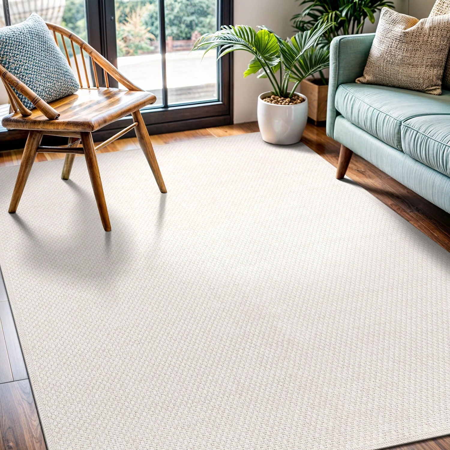 VILLADECOR Easy Jute Indoor Outdoor Weaving Area Rug