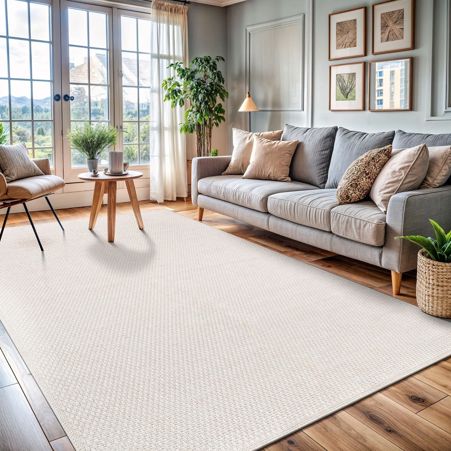 VILLADECOR Easy Jute Indoor Outdoor Weaving Area Rug